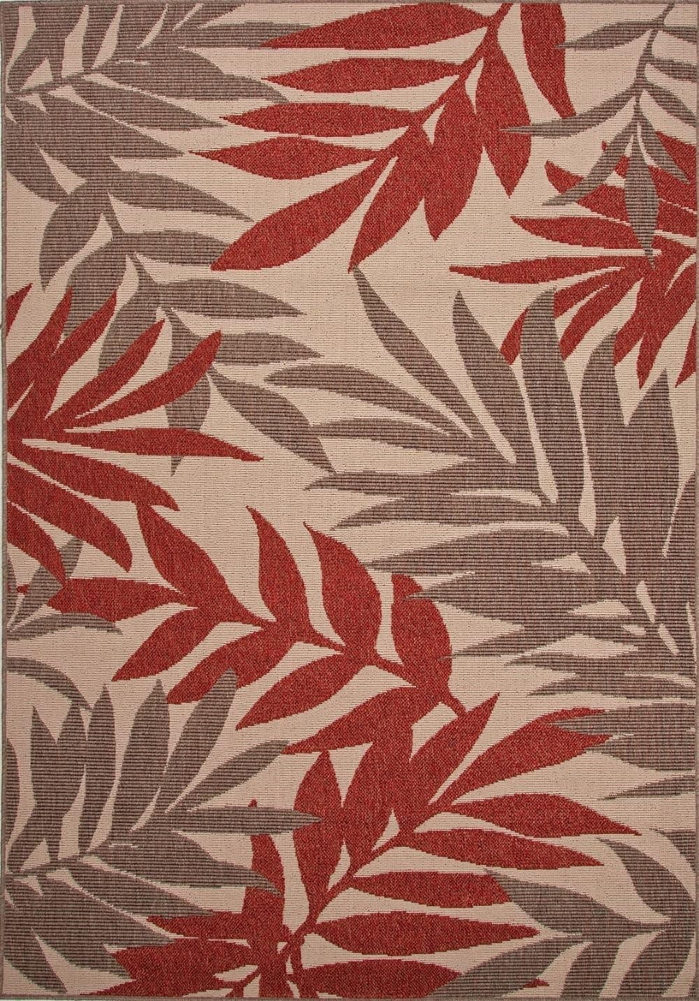 Jaipur Indoor/Outdoor Rectangle Area Rug 5'3"x7'6" Birch-Jester Red Bloom Collection