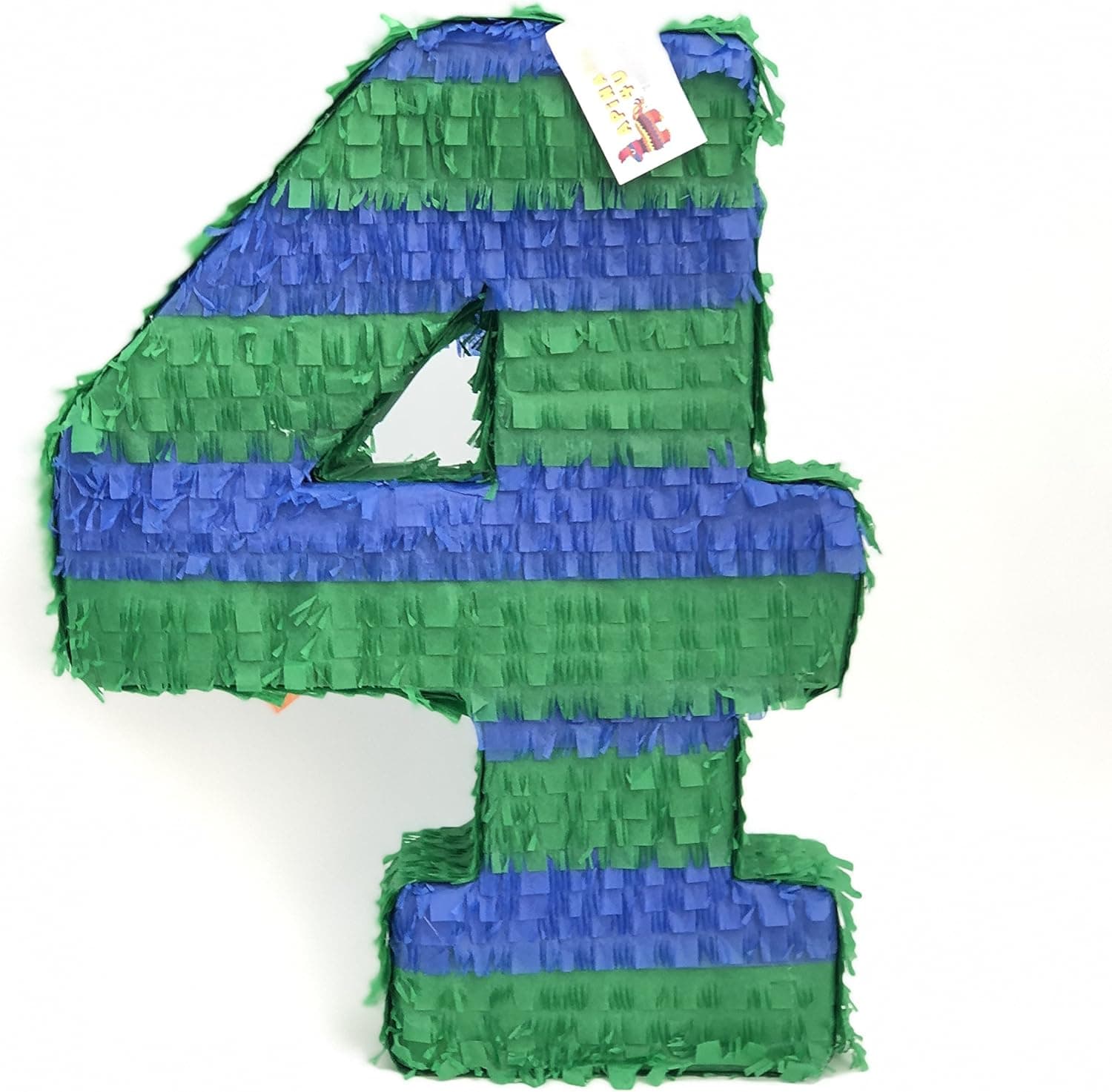 APINATA4U Large Green and Blue Number Four Pinata Fourth Birthday 20"