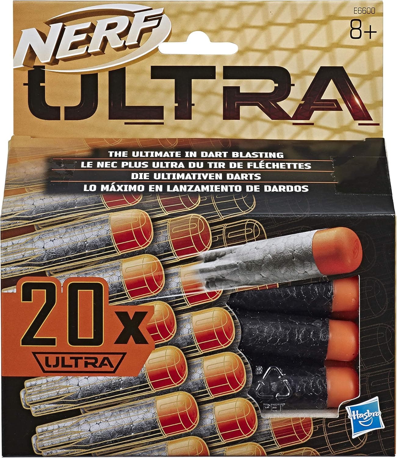Nerf Ultra One 20-Dart Refill Pack, The Furthest Flying Nerf Darts Ever, Compatible Only with Nerf Ultra One Blasters, Black, 4.4 x 15.2 x 17.5 cm, E6600EU6
