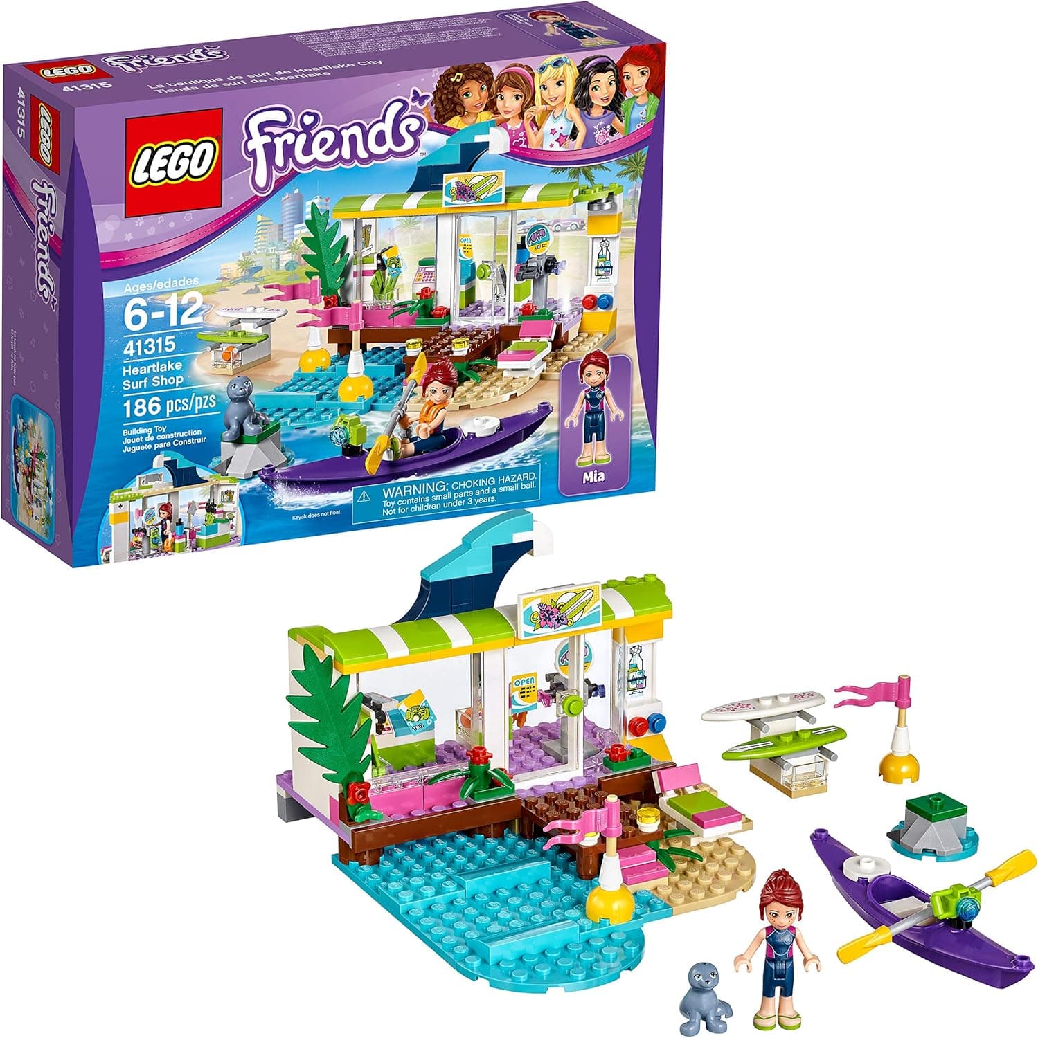 LEGO Friends Heartlake Surf Shop 41315 Building Kit (186 Pieces) (Discontinued by Manufacturer)