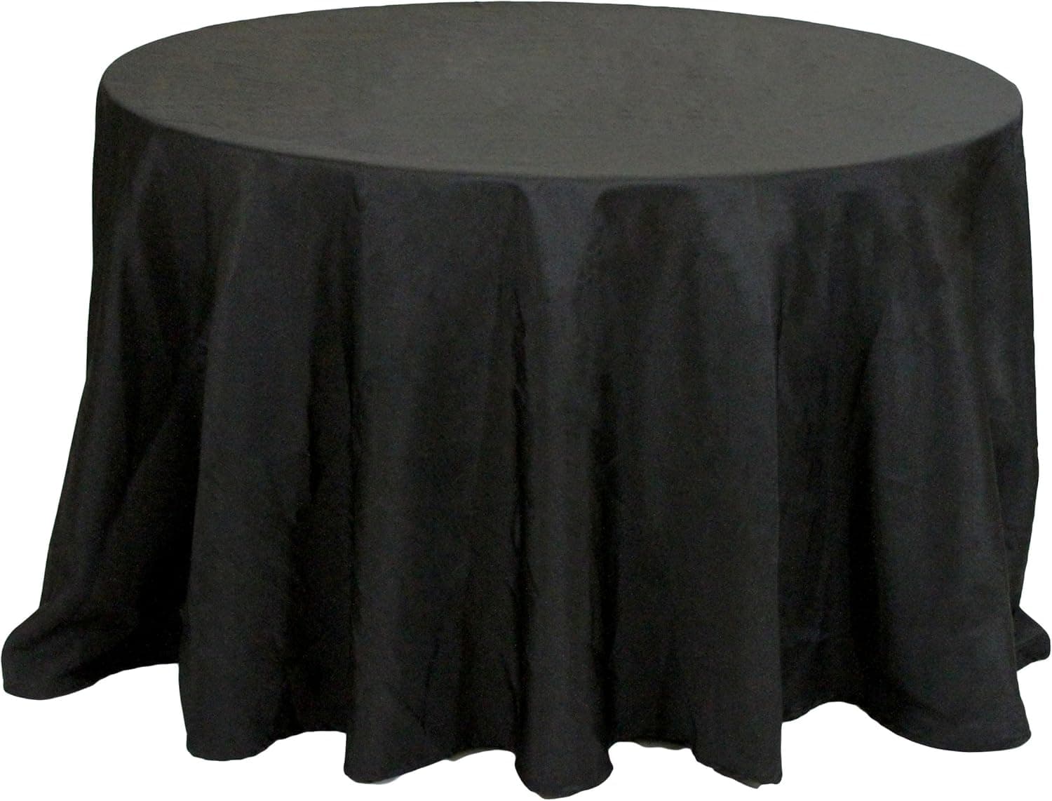 Koyal Wholesale Round Polyester Tablecloth, 108-Inch, Black