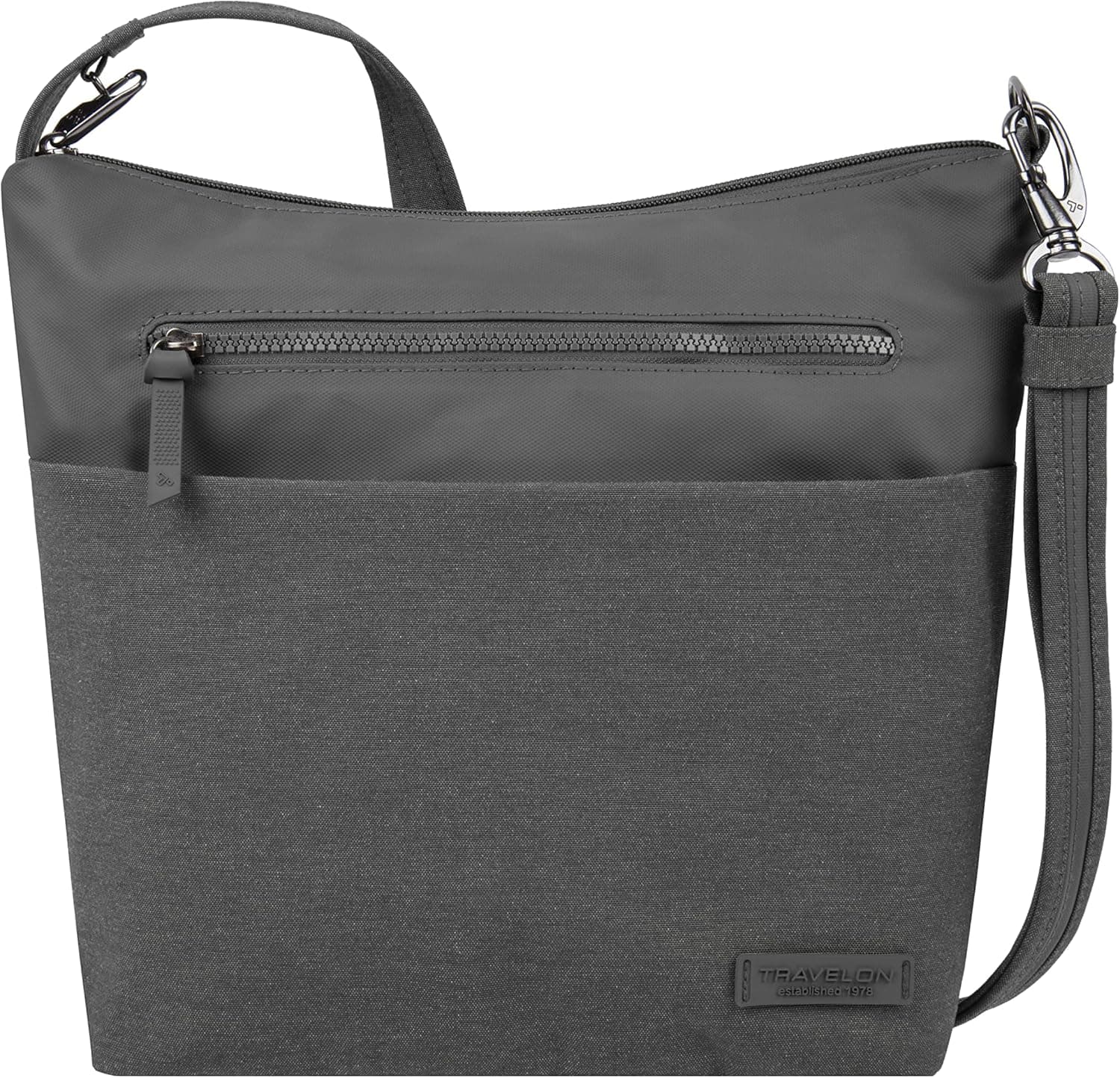 Travelon Anti-Theft Metro Crossbody, Gray Heather, One Size
