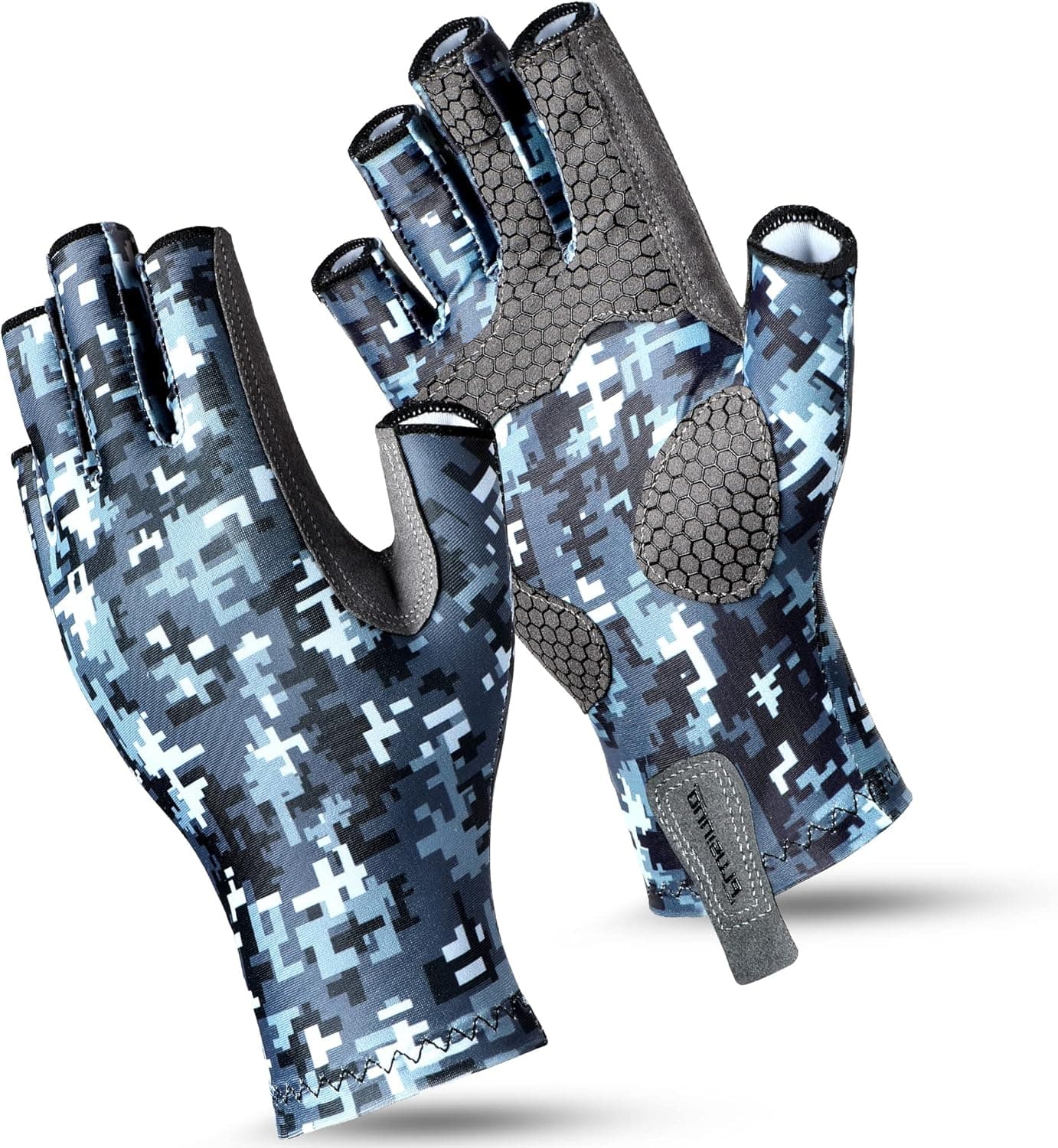 PLUSINNO Fishing Gloves, UPF50+ Sun Gloves UV Protection Kayak Gloves Sun Protection Gloves Men Women for Kayaking, Hiking, Paddling, Driving, Rowing