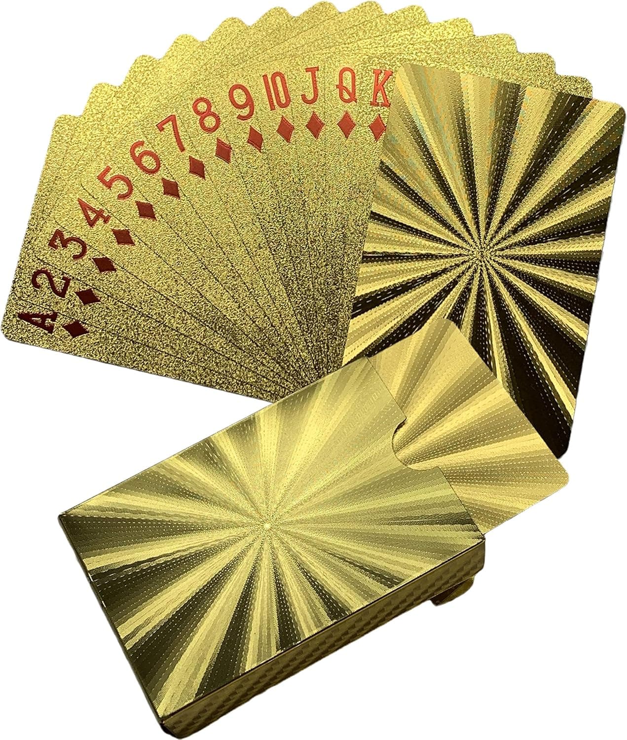 Gold Playing Cards 24K Radiation Sensation Design Cool Foil Plastic Poker Card Waterproof Deck with Gift Box Suitable Party Games Entertainment Kxlody