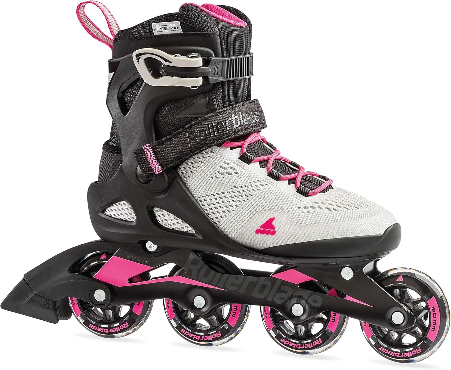 Rollerblade Macroblade 80 Women's Adult Fitness Inline Skate, Cool Grey and Candy Pink, Performance Inline Skates