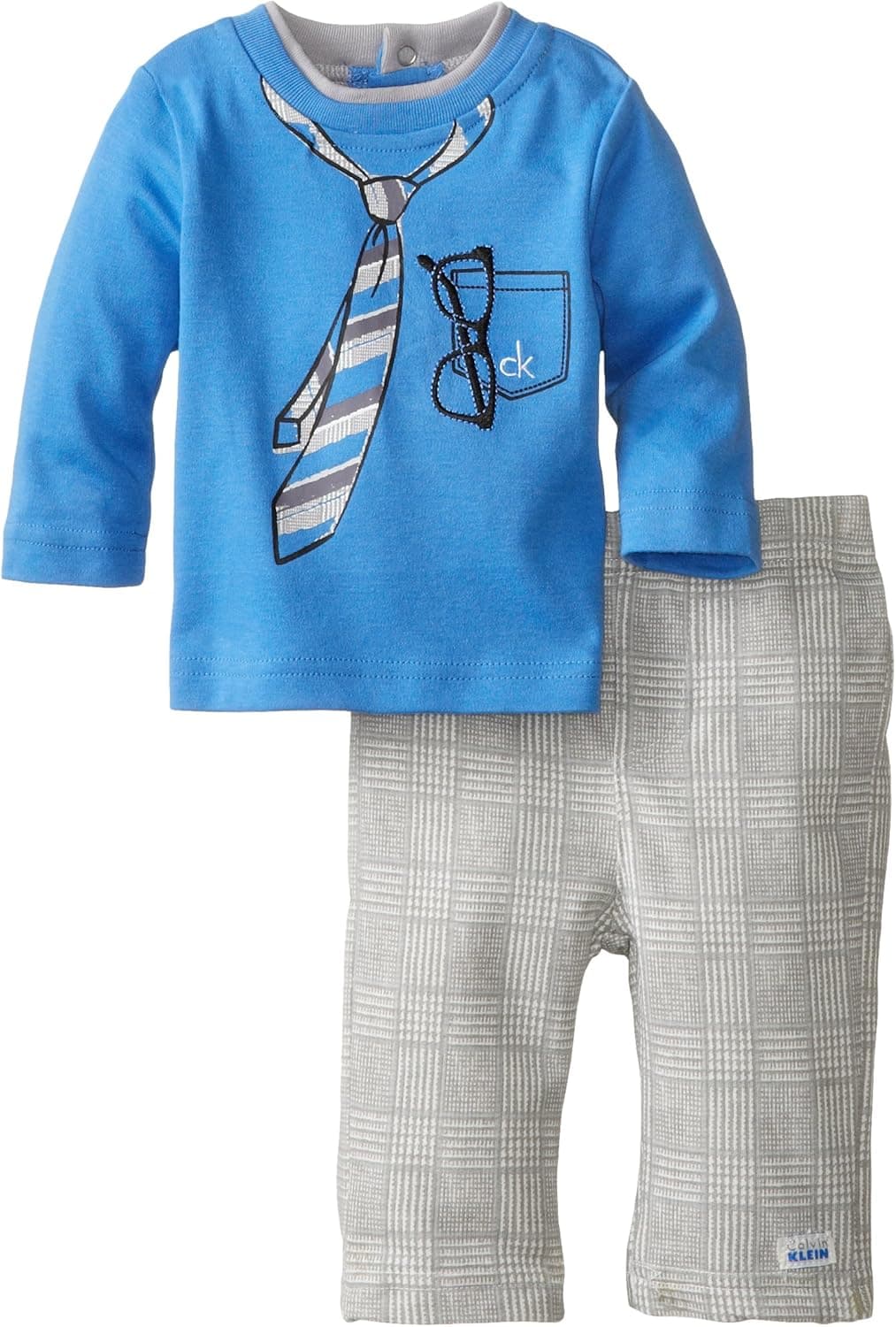 Calvin Klein Baby-Boys Newborn Tee with Tie and Pants