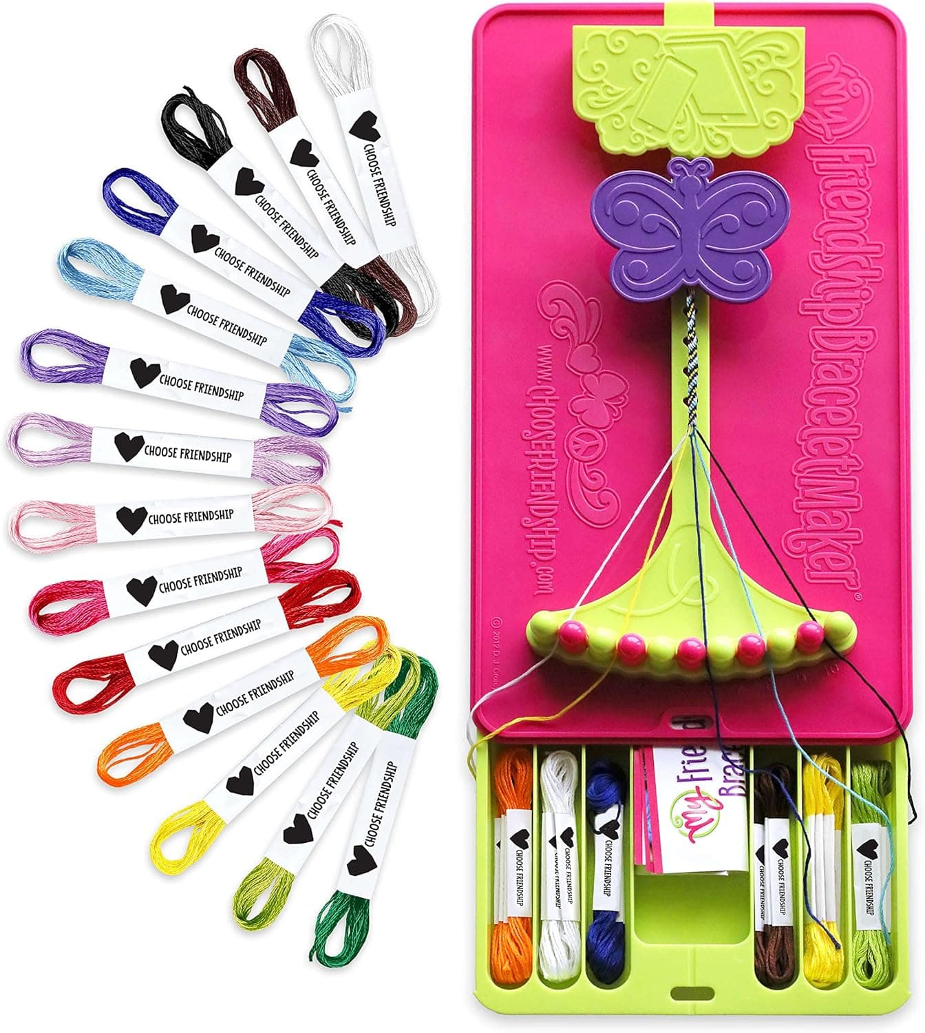 Choose Friendship, My Ultimate Friendship Bracelet Maker Kit, 56 Pre-Cut Threads, Full Size (Bracelet Making Kit, Kids Craft Kit, Jewelry Kit, Best Friend Bracelets, Gifts for Girls and Boys)
