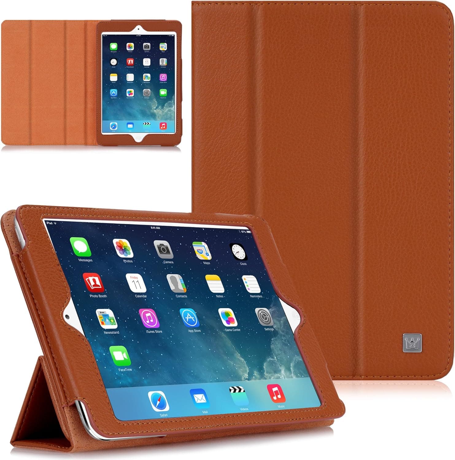 CaseCrown Bold Trifold Case for iPad mini with Built-in magnet for sleep / Wake Feature, Orange