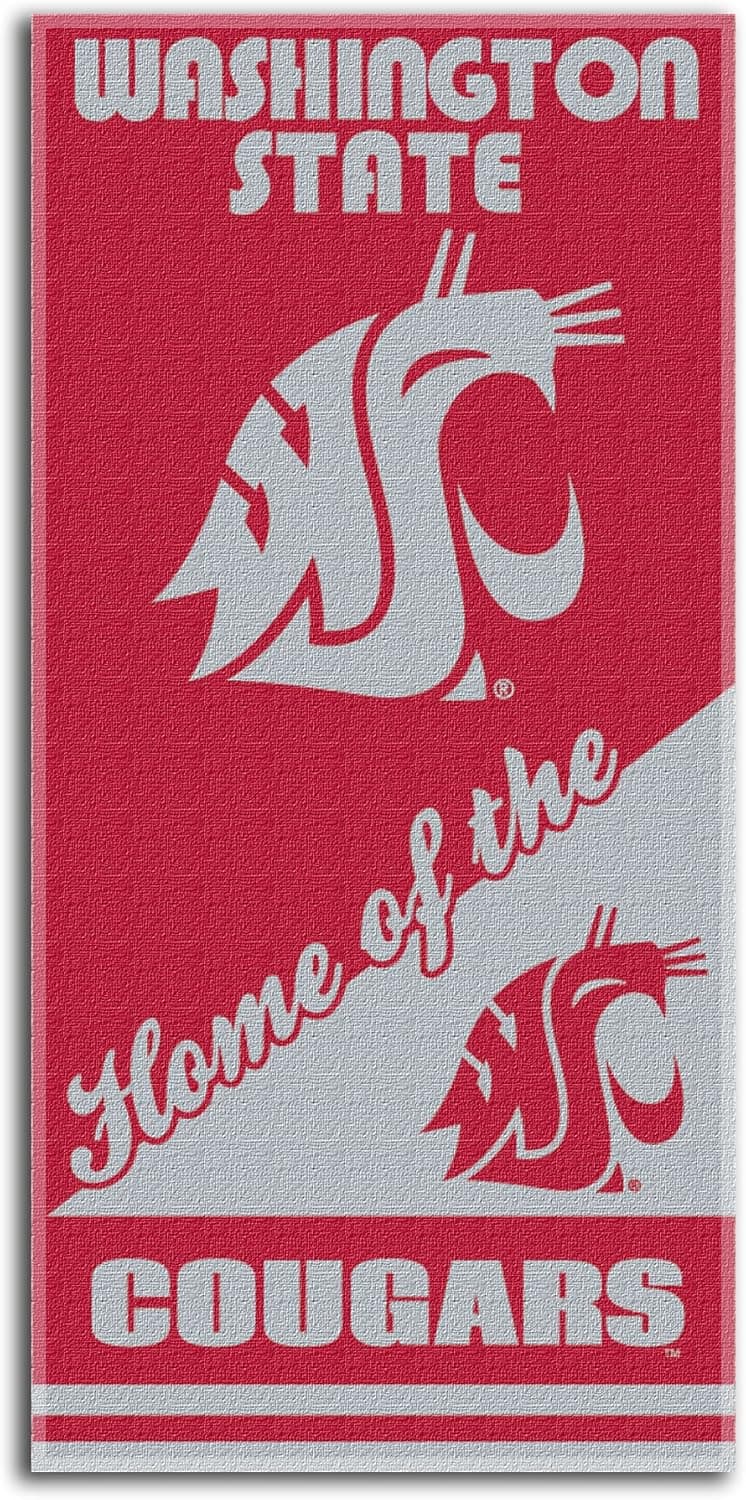 NCAA Washington State Cougars Home Beach Towel, 28 x 58-Inch
