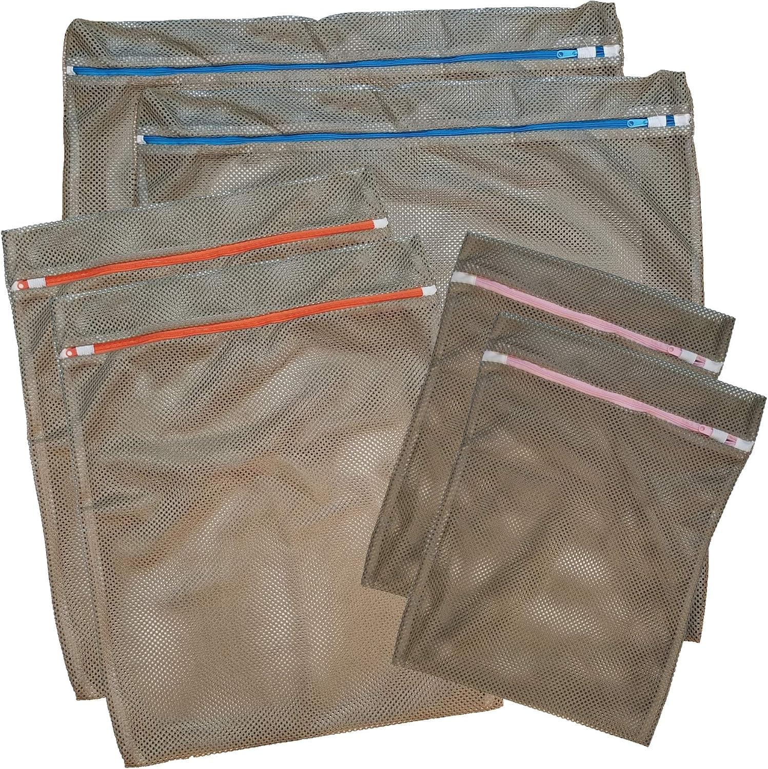 Mesh Bags Laundry Sport Equipment Storage Choose Color and Size, Made in USA (Wash&Dry, Set of 6)