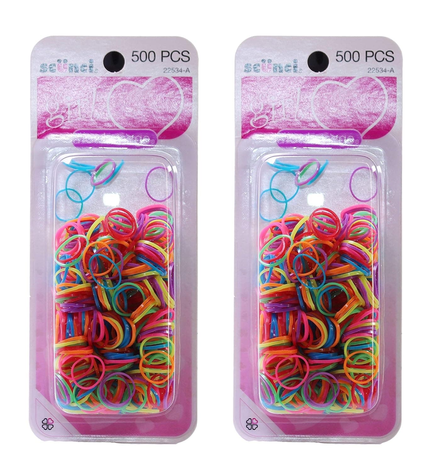 Scunci 2253403A048 No Damage Two Toned Elastics 500 Count (1000 Count)