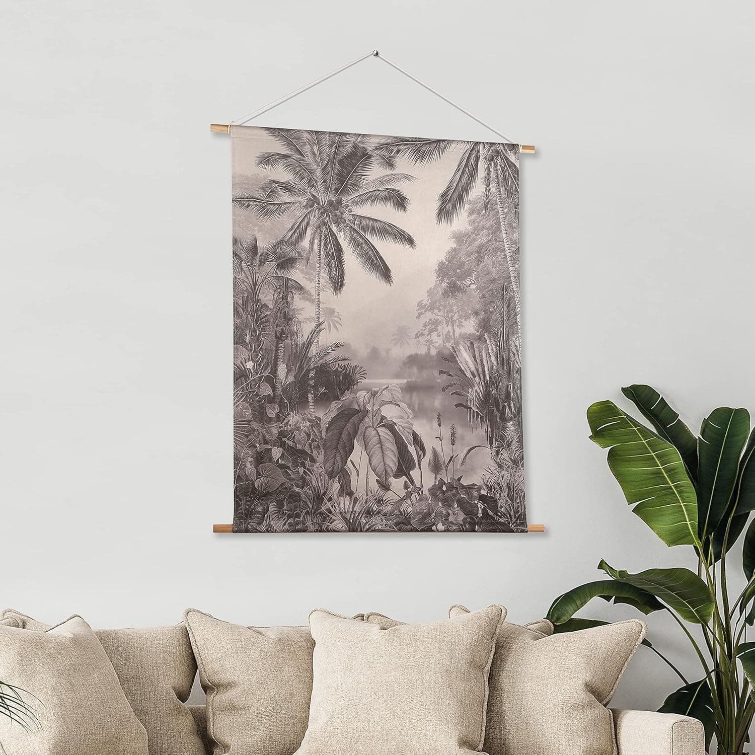 Vintage Rainforest Art Poster Print, Canvas Wall Decor Art Painting, Lush Vegetation Makes the Person Immersive in the Rainforest Suitable for Living Room Office Classroom Bedroom Apartment Decor (18.5" X 15.7")