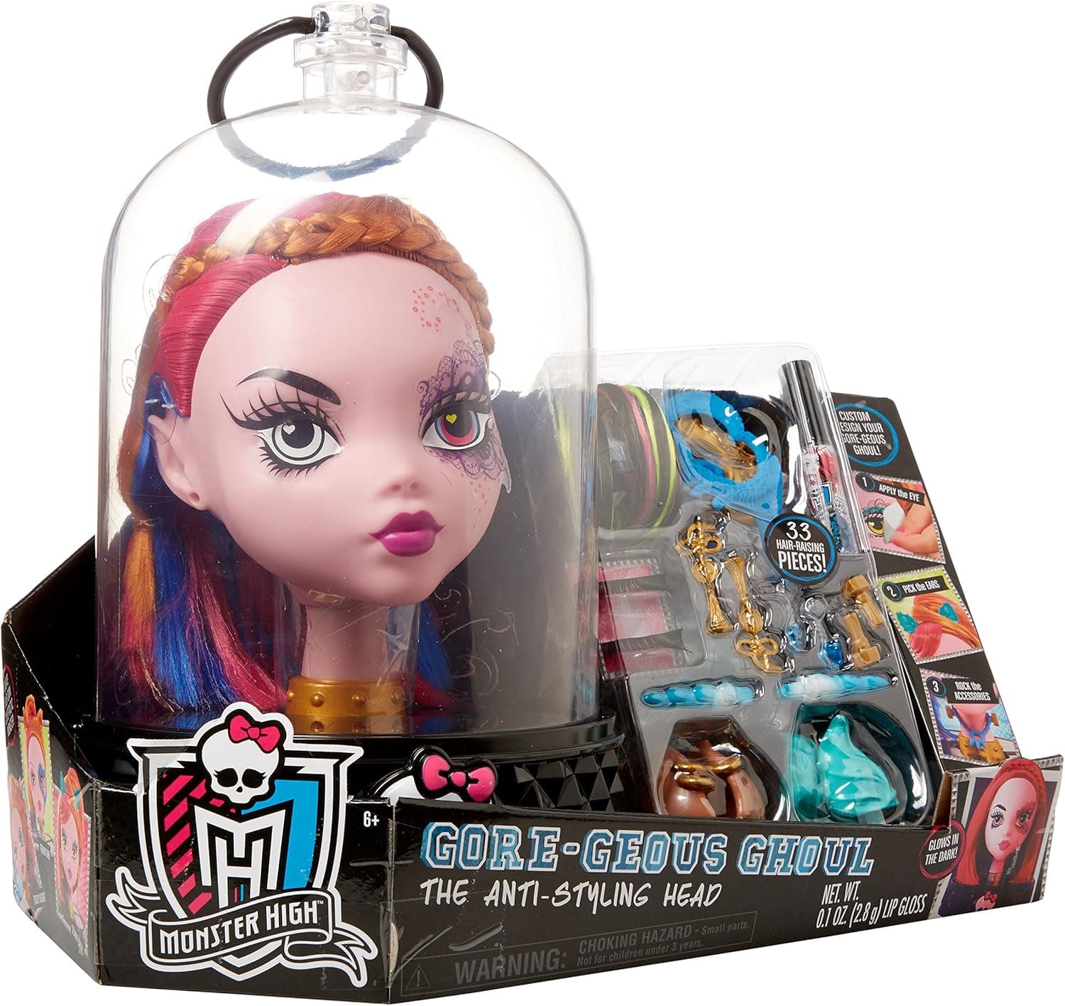 Monster High Just Play Goregeous Ghoul Styling Head, Pink
