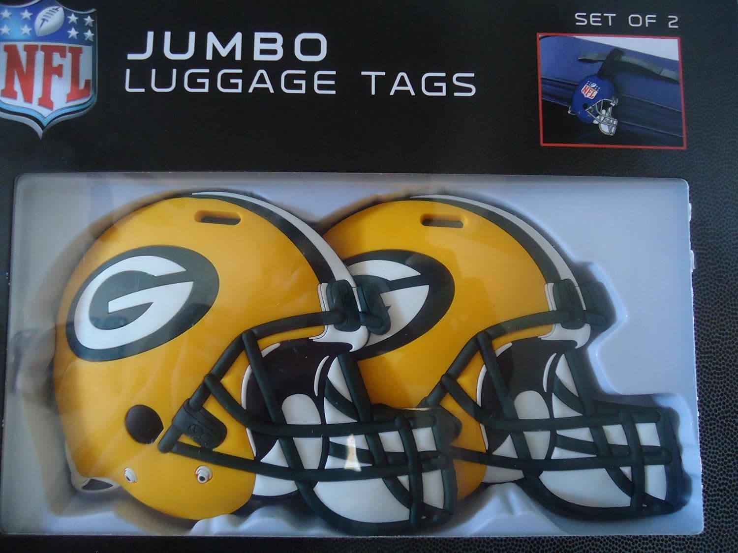 Jumbo Green Bay Packers Luggage Tags Set of 2