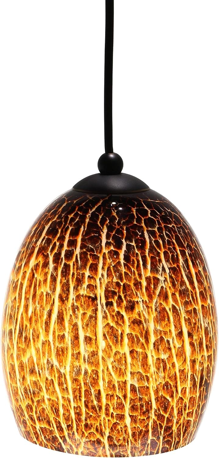 Direct-Lighting DPN-49279-AMBER Adjustable Mini Pendant Light, Amber Glass Shade
