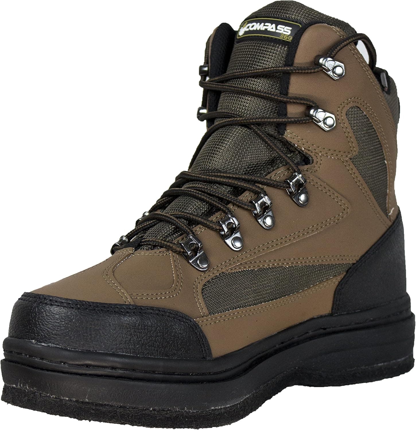 Compass 360 Men's Fishing River Durable Non Slip Ledges Felt Sole Wading Shoes Boots