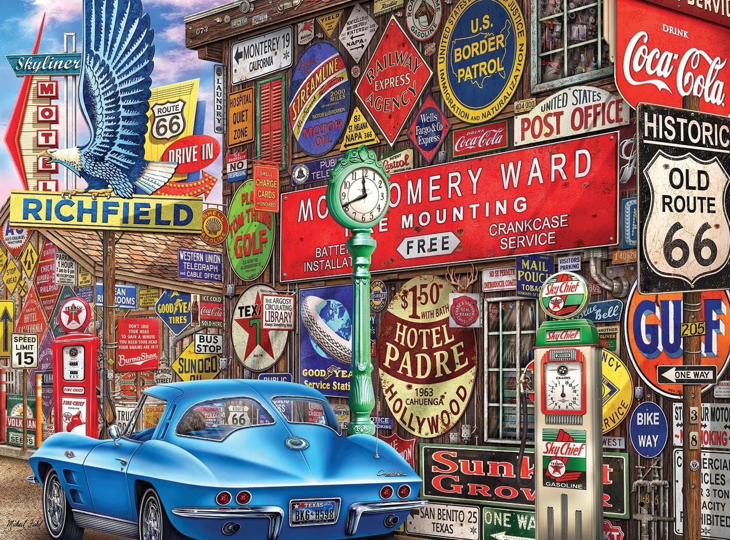 Majestic by Springbok Route 66 1000 Piece Jigsaw Puzzle - Compact Box