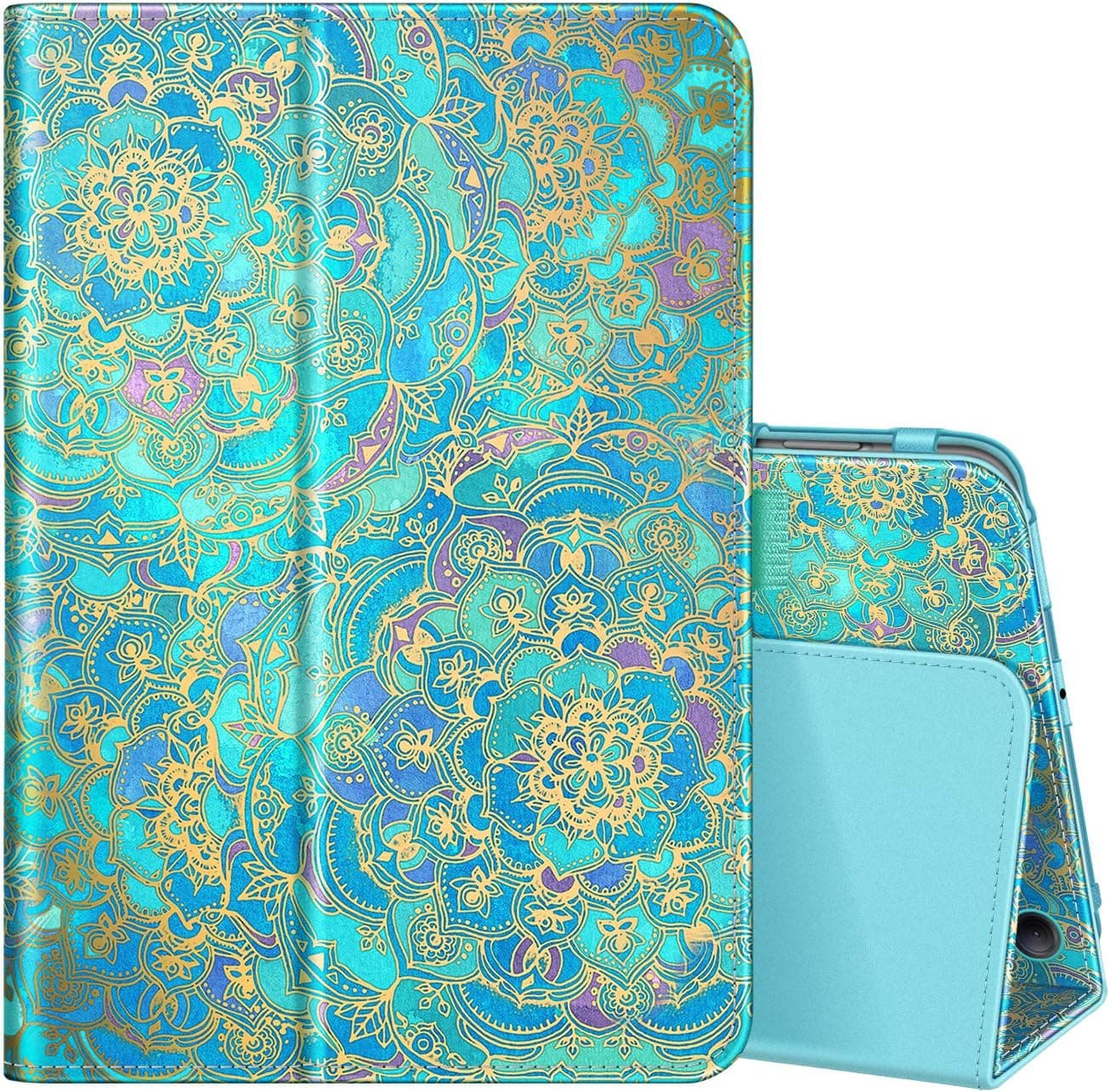 Fintie Folio Case for Amazon Fire HD 8 & Fire HD 8 Plus Tablet (Fits Both 12th/10th Generation, 2022/2020 Release)- Slim Fit Premium Vegan Leather Standing Cover with Auto Sleep/Wake, Shades of Blue