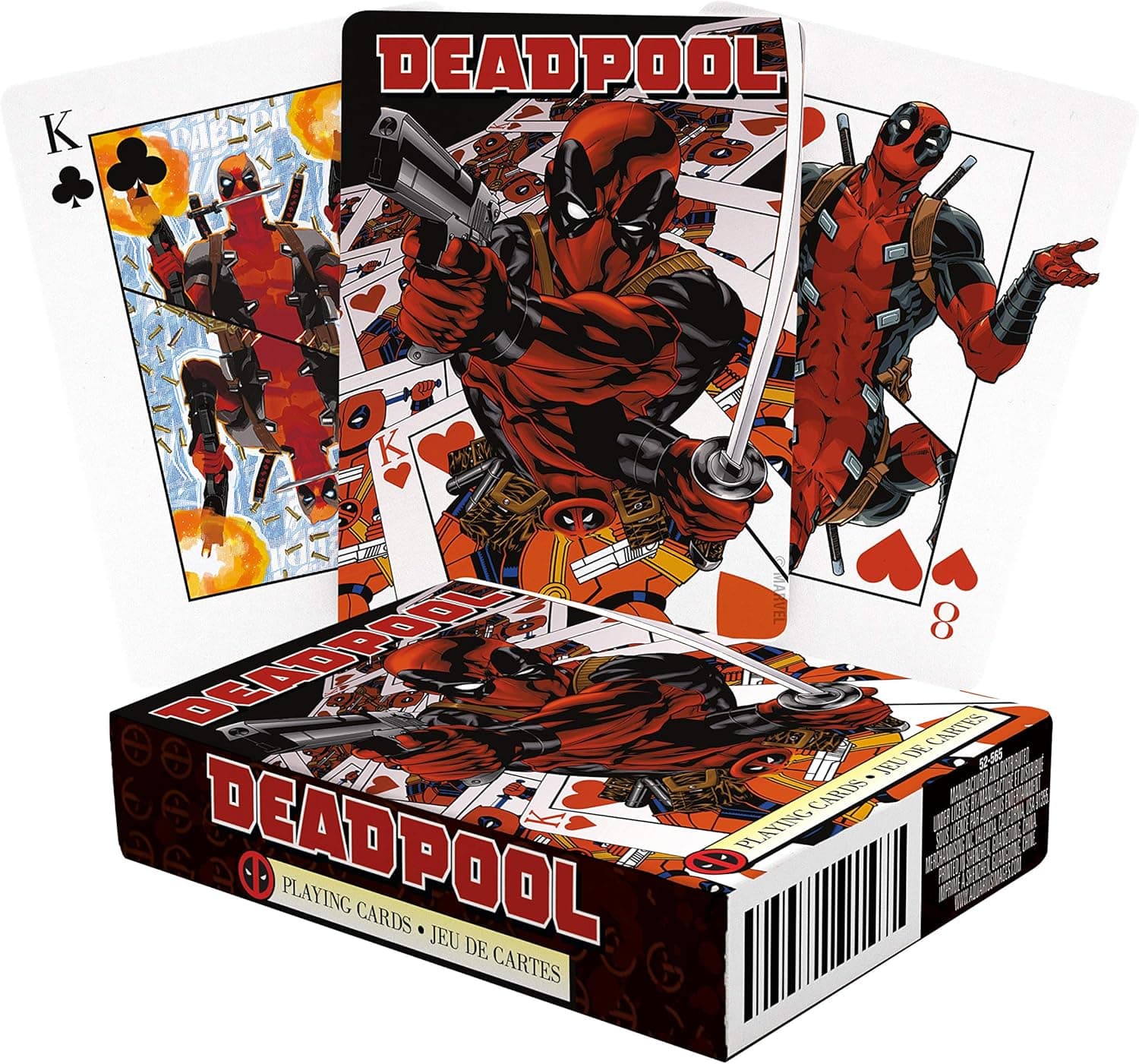 AQUARIUS Marvel Deadpool Playing Cards - Deadpool Themed Deck of Cards for Your Favorite Card Games - Officially Licensed Marvel Comics Merchandise & Collectibles