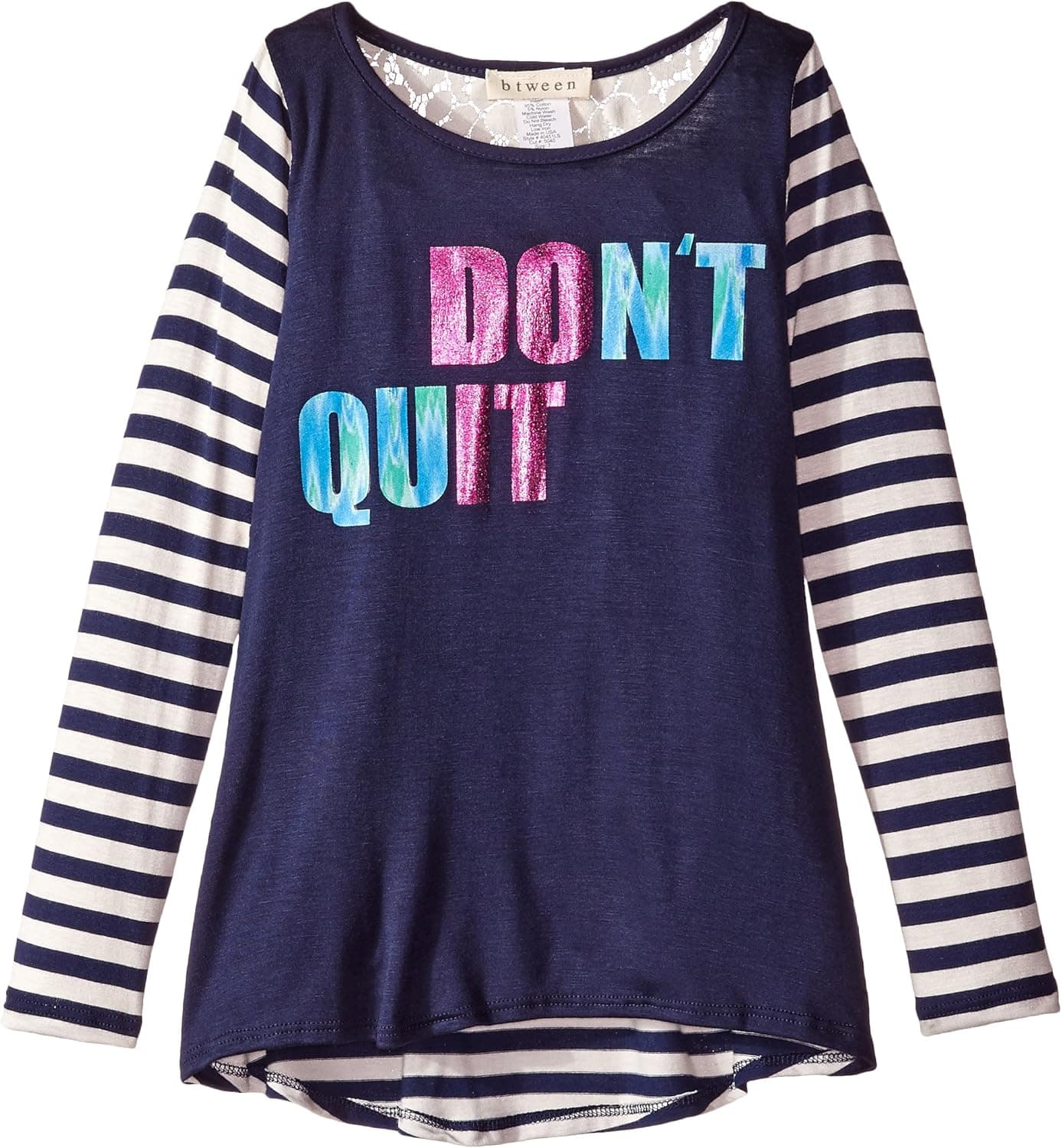 BTween Girls' Don't Quit Long Sleeve Tee