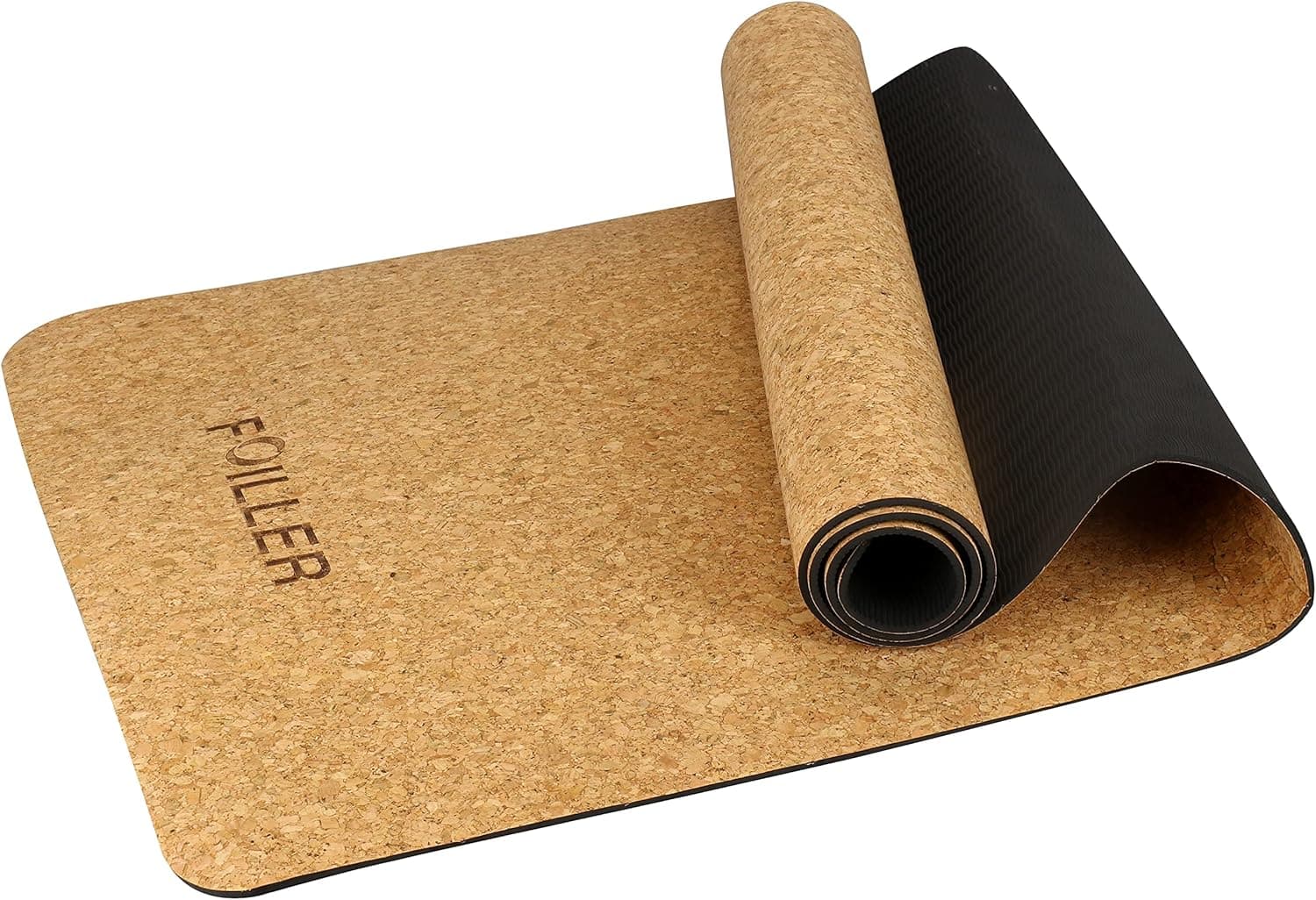 FOILLER Luxury Cork Yoga Mat - Natural Organic Cork & Eco-Friendly TPR - Perfect Size (72” x 24”x4mm) Non Slip Exercise & Fitness Mat , Workout Mat and Exercise Mats for Yoga, Pilates and Floor Exercises