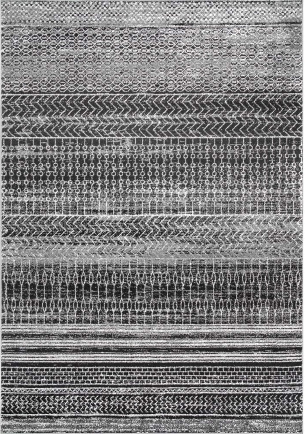 nuLOOM Nova Stripes Runner Rug, 2' 8" x 8', Dark Grey
