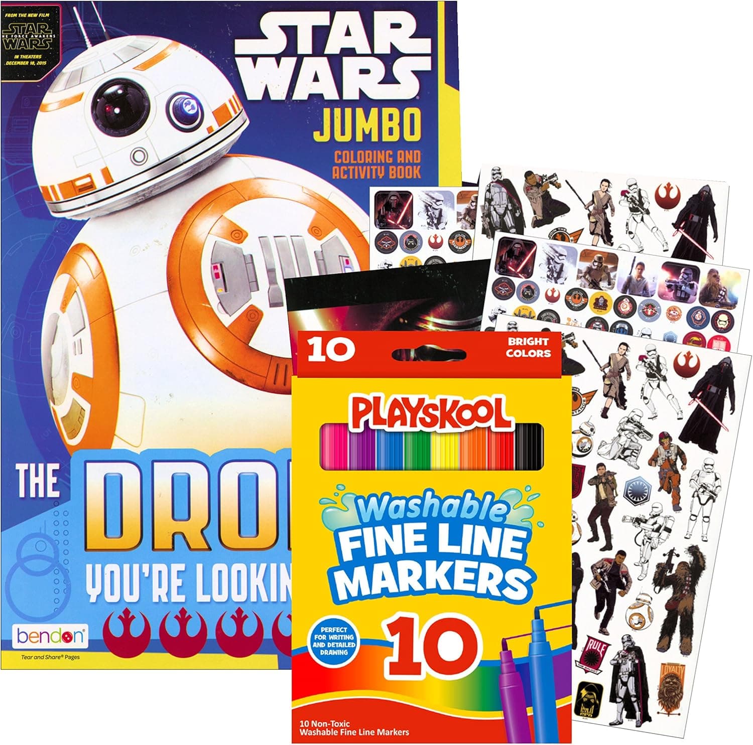 Nick Jr. Studios Disney Favorite Characters Coloring Books for Kids with Stickers and Markers (Star Wars)