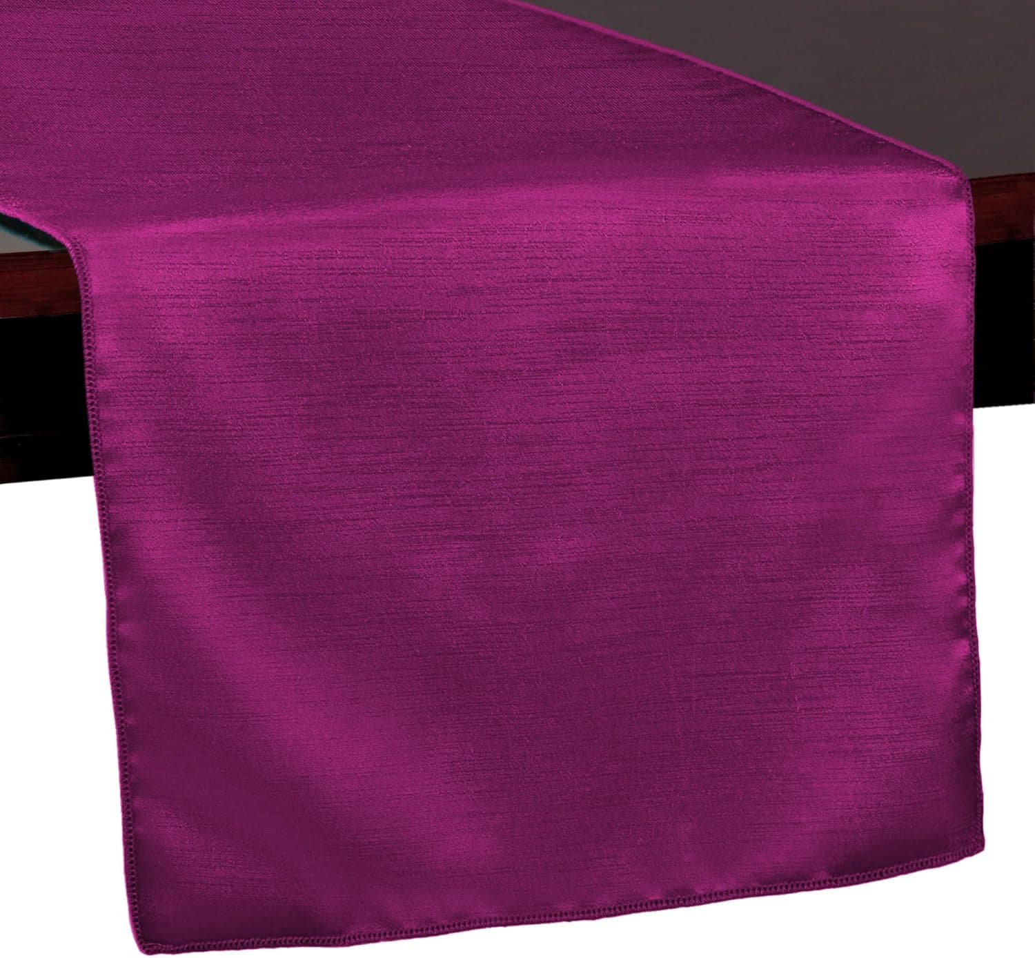 Ultimate Textile -10 Pack- Reversible Shantung Satin - Majestic 14 x 108-Inch Table Runner, Raspberry Red