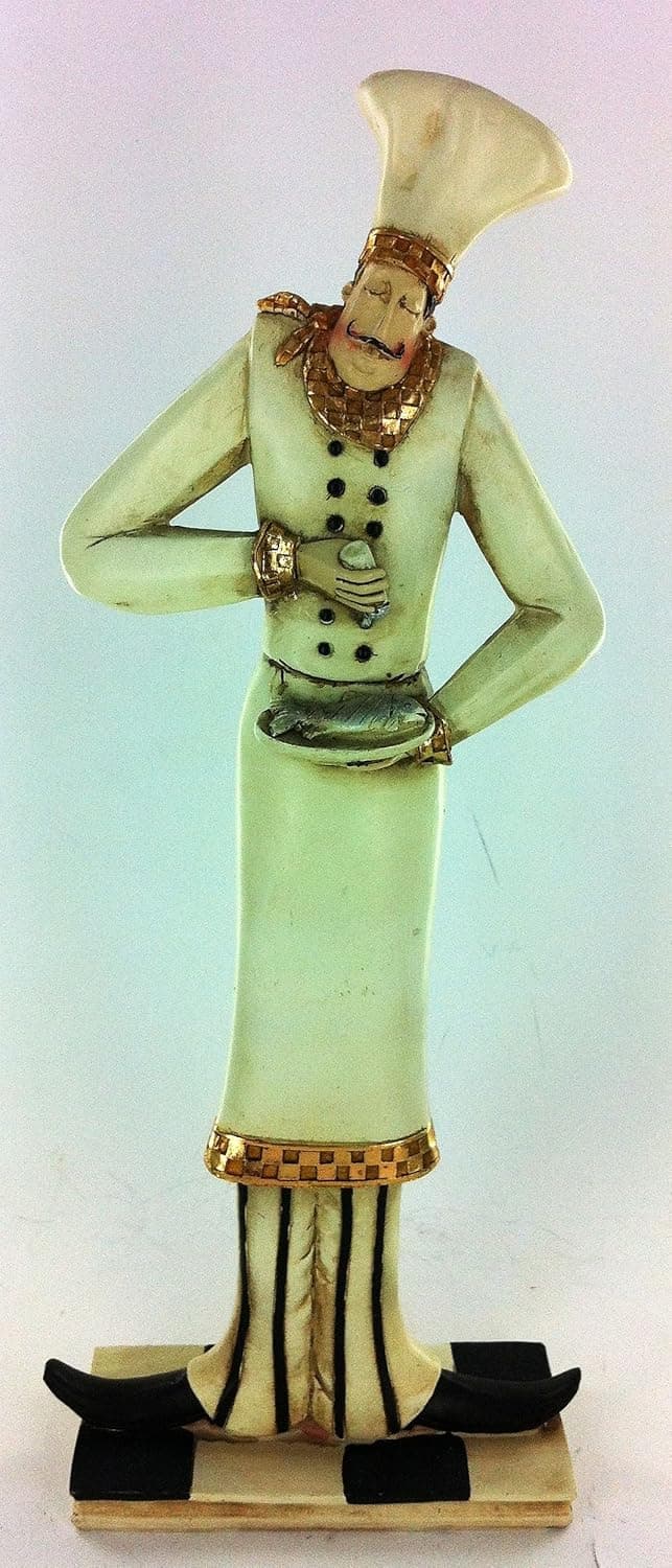 Fat Chef Kitchen Decoration Table Top Art Statue Bistro Cooking 32004