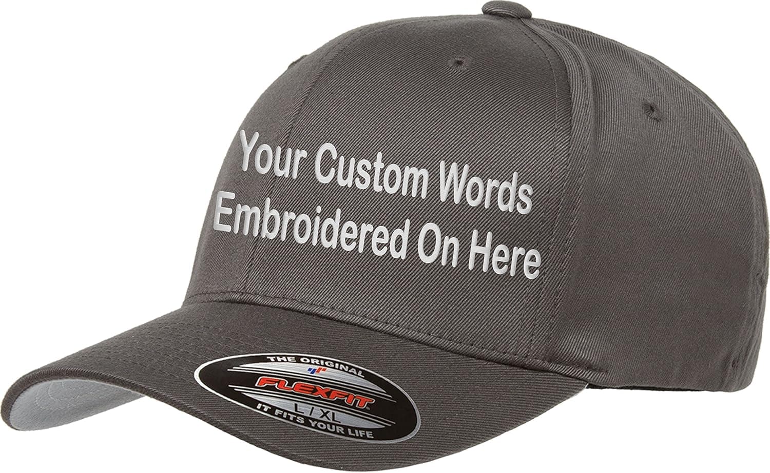 Custom Hat Flexfit 6277 6533 Delta & More Embroidered. Your Own Text Curved Bill