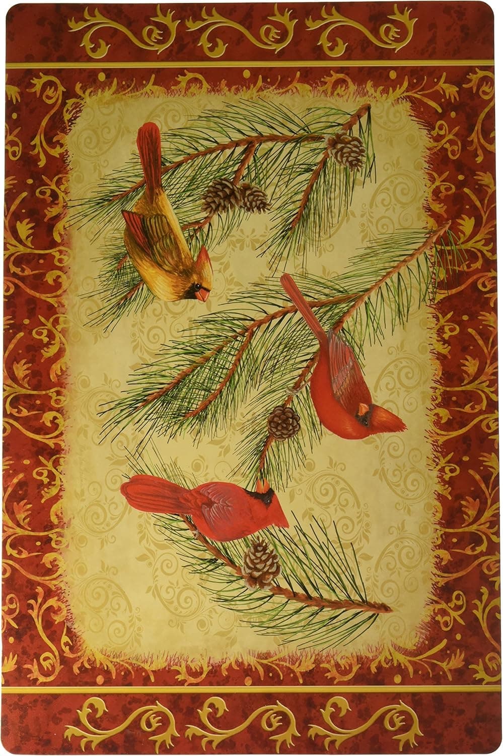 Cardinals in the Pines Washable Plastic Vinyl Placemats Set of Four