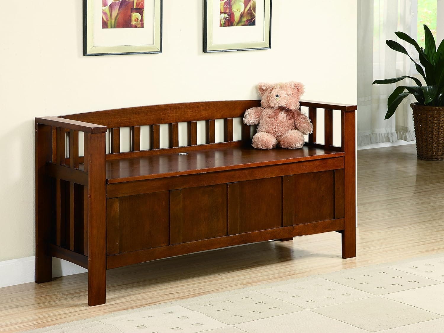 Coaster Home Furnishings Traditional Bench, Walnut, 17" D x 48" W x 25.25" H (501008)