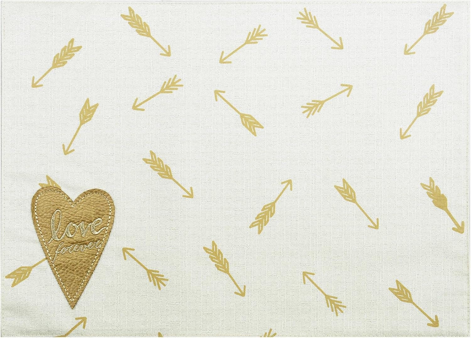 Comfy Hour 18"x13" Love Forever Golden Heart Placemat