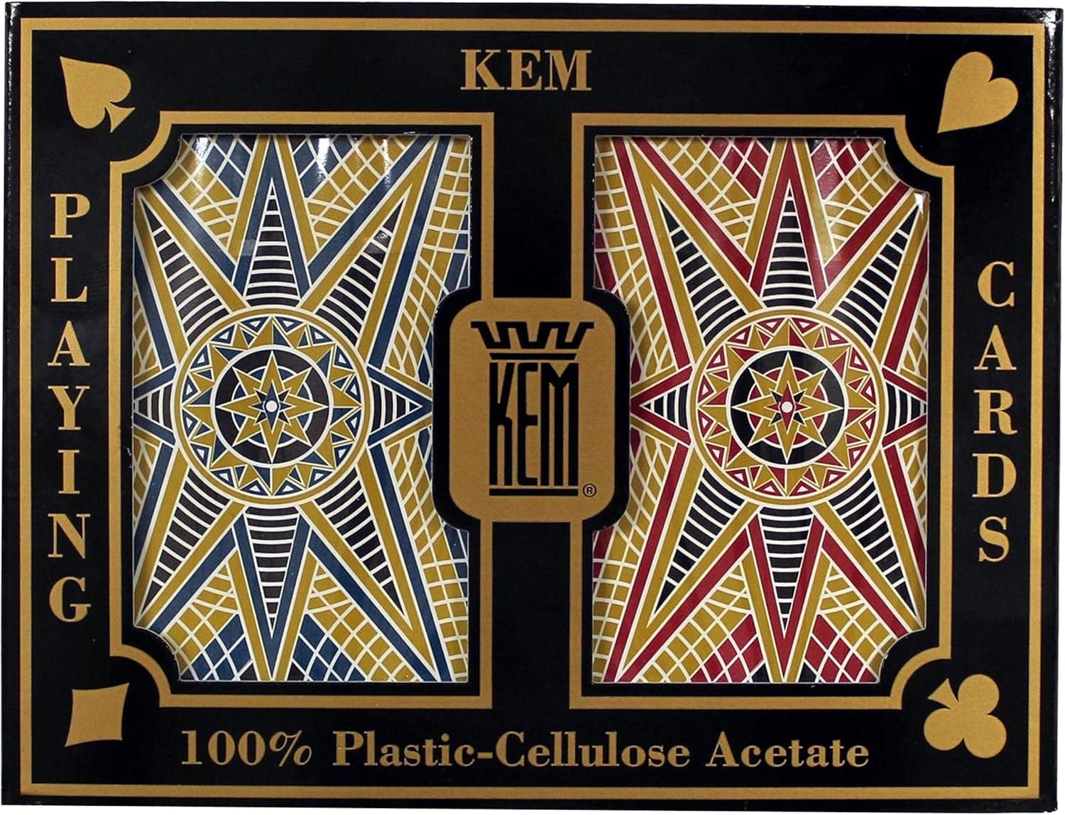 Trademark Global KEM Bridge Size Casino Club Stargazer Setup Playing Cards (Maroon/Blue)