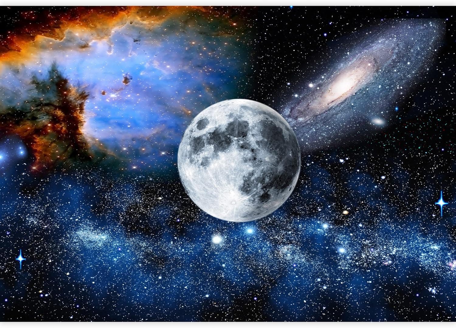 NWT IDEA4WALL Wall Murals for Bedroom Great Universe Giant Planets Removable Wallpaper Peel and Stick Wall Stickers - 66x96 inches