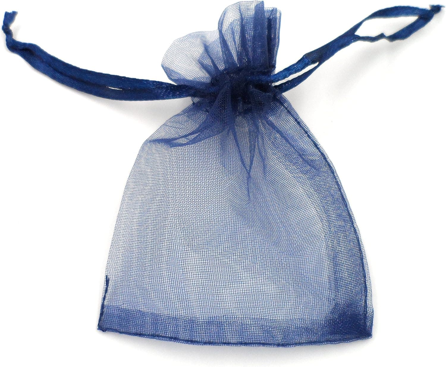 ATCG 100pcs 5x7 Inches Sheer Drawstring Organza Pouches Wedding Party Favor Candy Bags (Navy Blue)