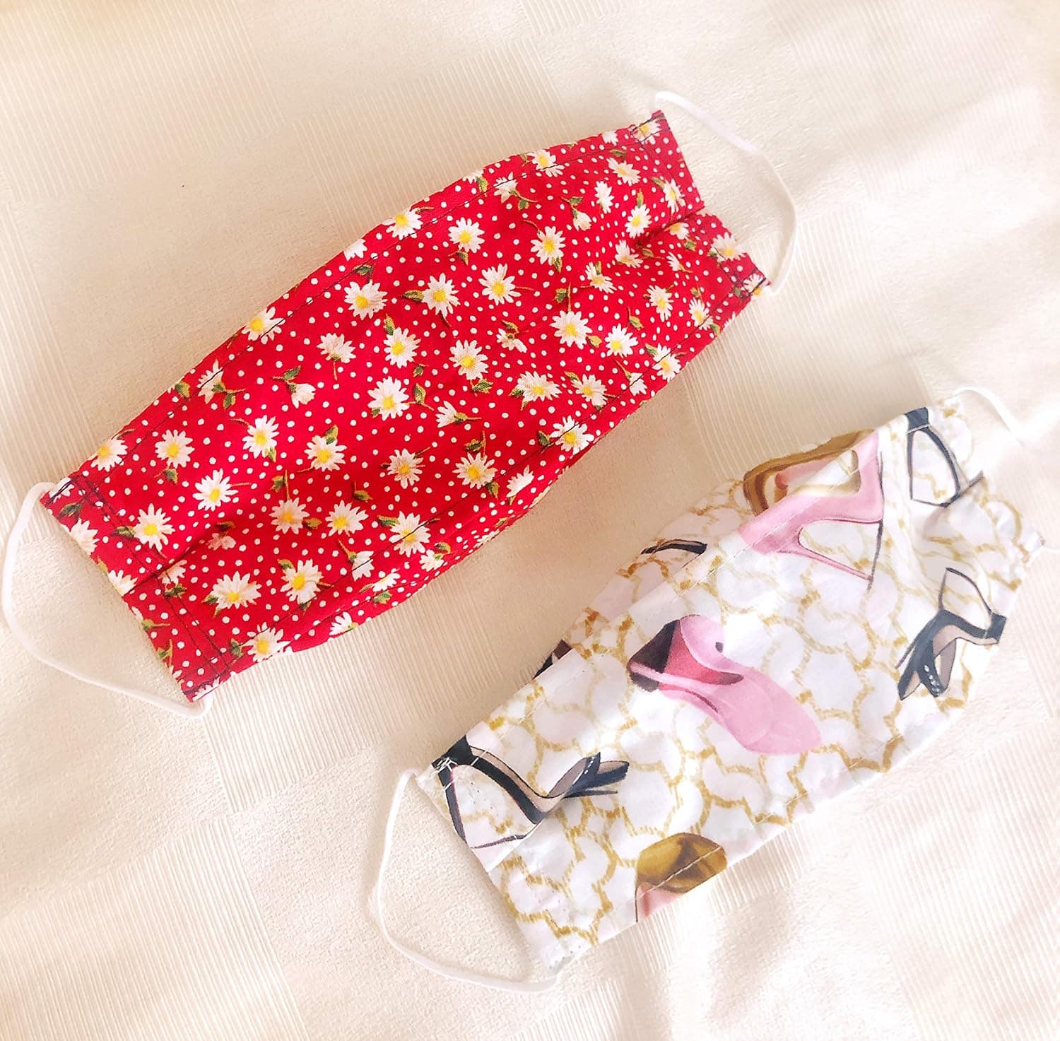 Floral Prints Fashionable Face Guard (Qty. 2), Reusable, Washable, Quality Handmade in USA