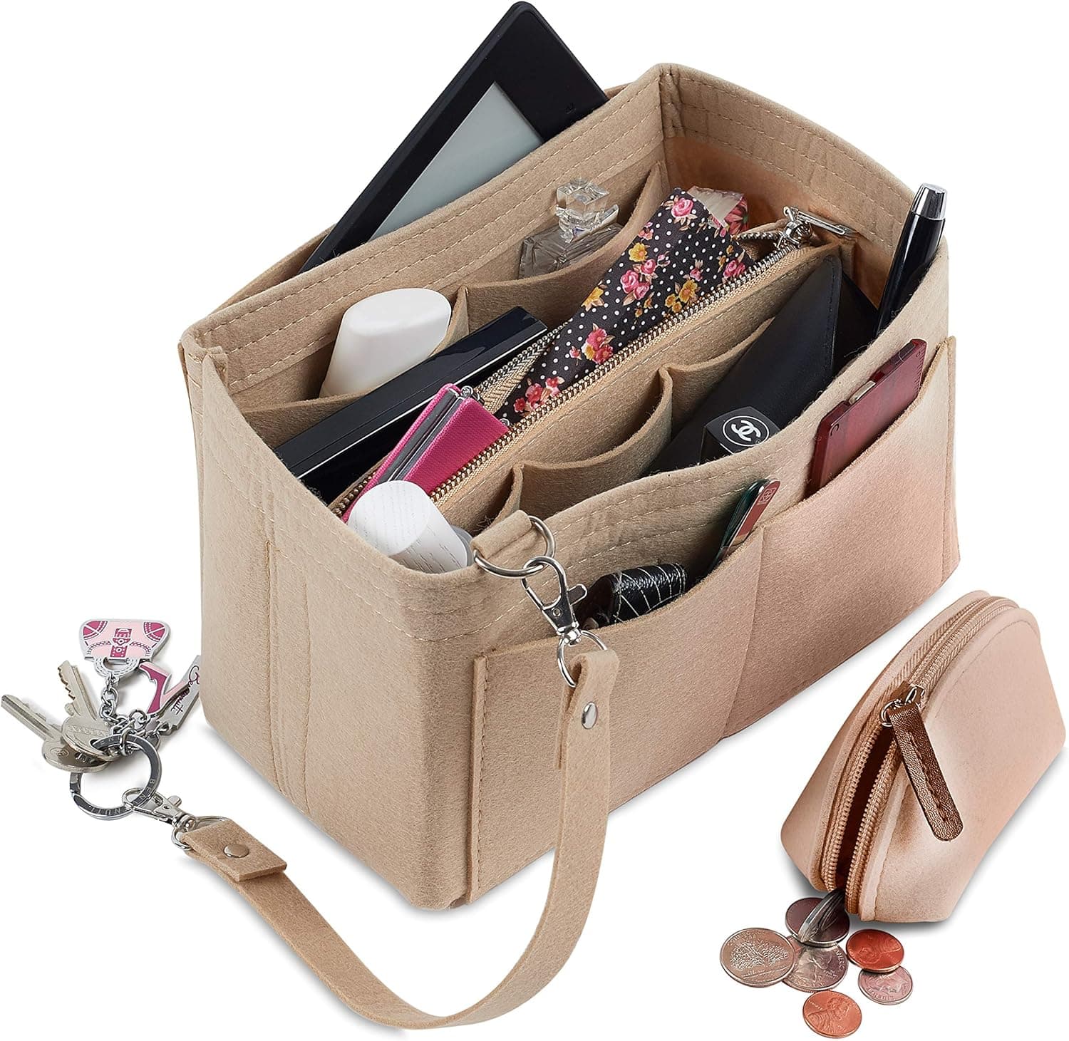 Felt Purse Organizer Insert Bag Organizer for Tote Purse Organizer for Handbags Tote Bag Organizer Insert 4in1
