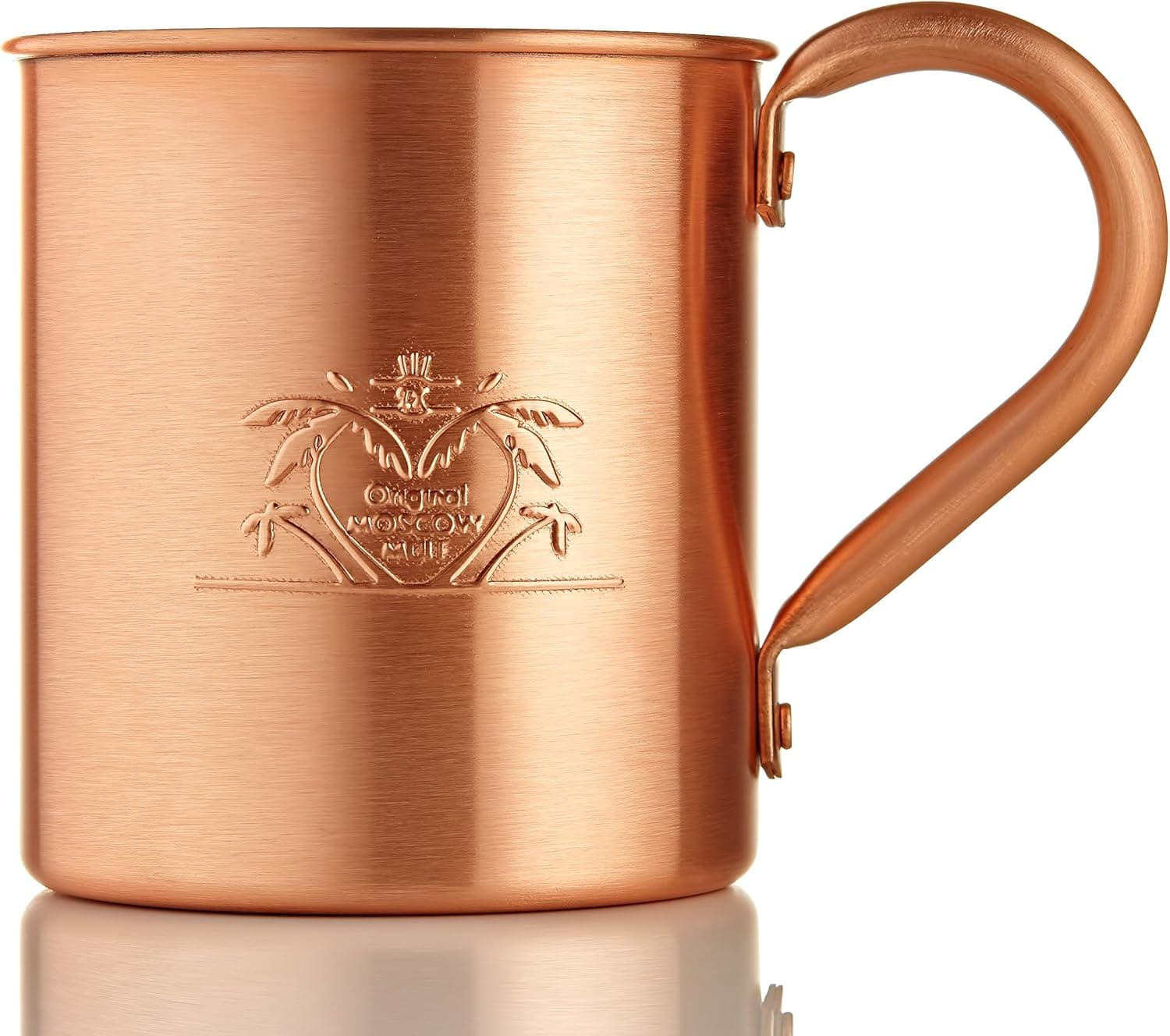 Moscow Mule Copper Mug - Unique Embossed Handcrafted Design - 100% Pure Solid Copper - Perfect Holiday Gift - 16 Oz