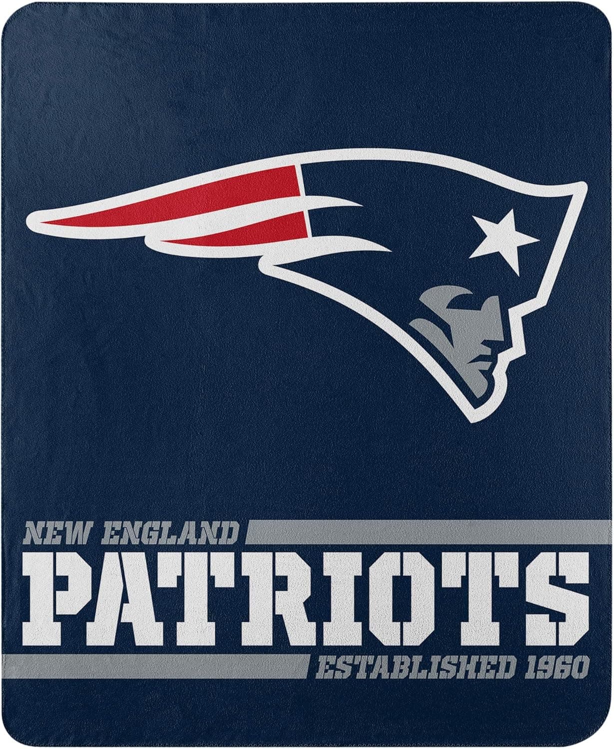 Northwest NFL New England Patriots 50x60 Fleece Split Wide DesignBlanket, Team Colors, One Size