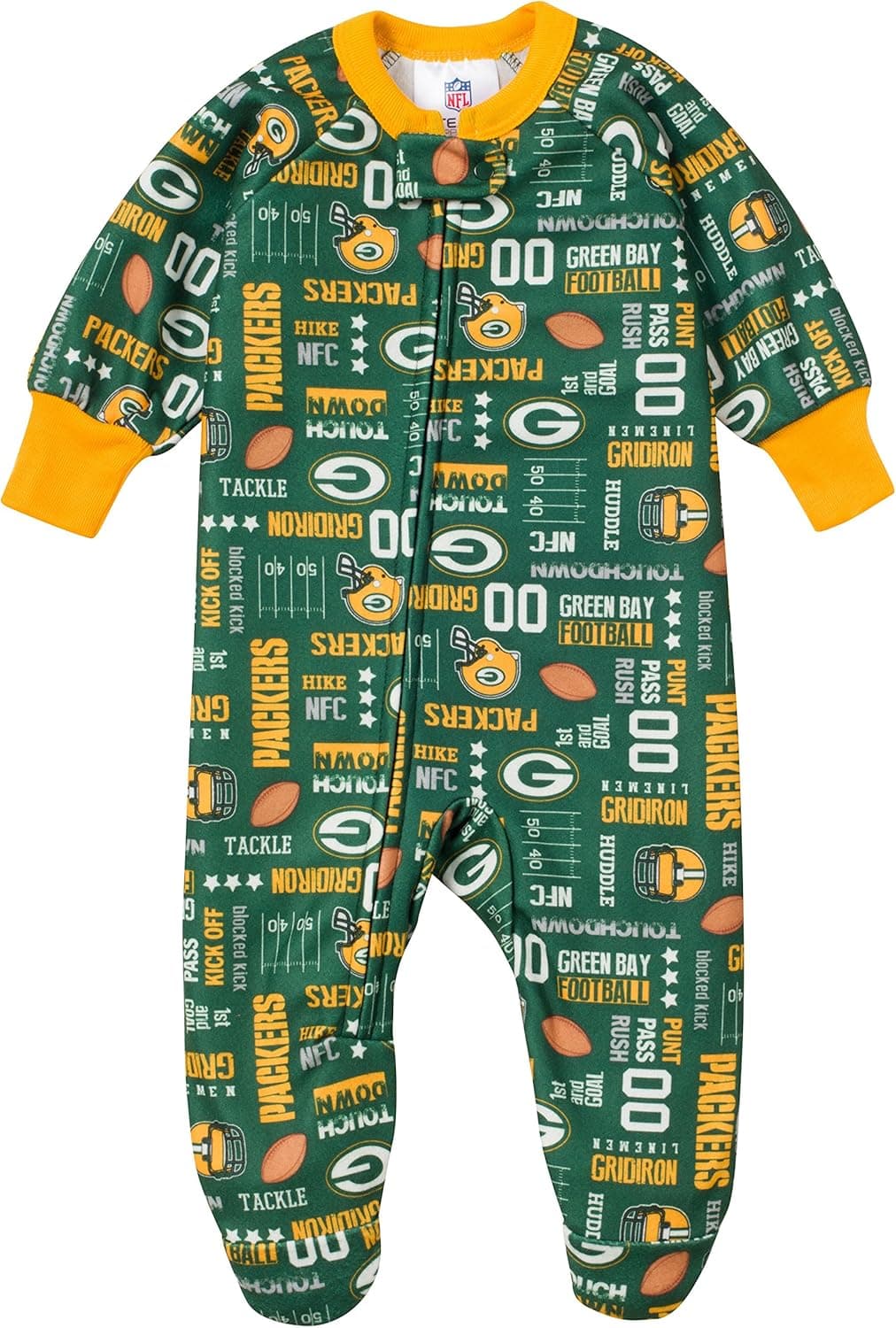 NFL Green Bay Packers Unisex-Baby Blanket Sleeper, Green/Yellow, 0-6 Months