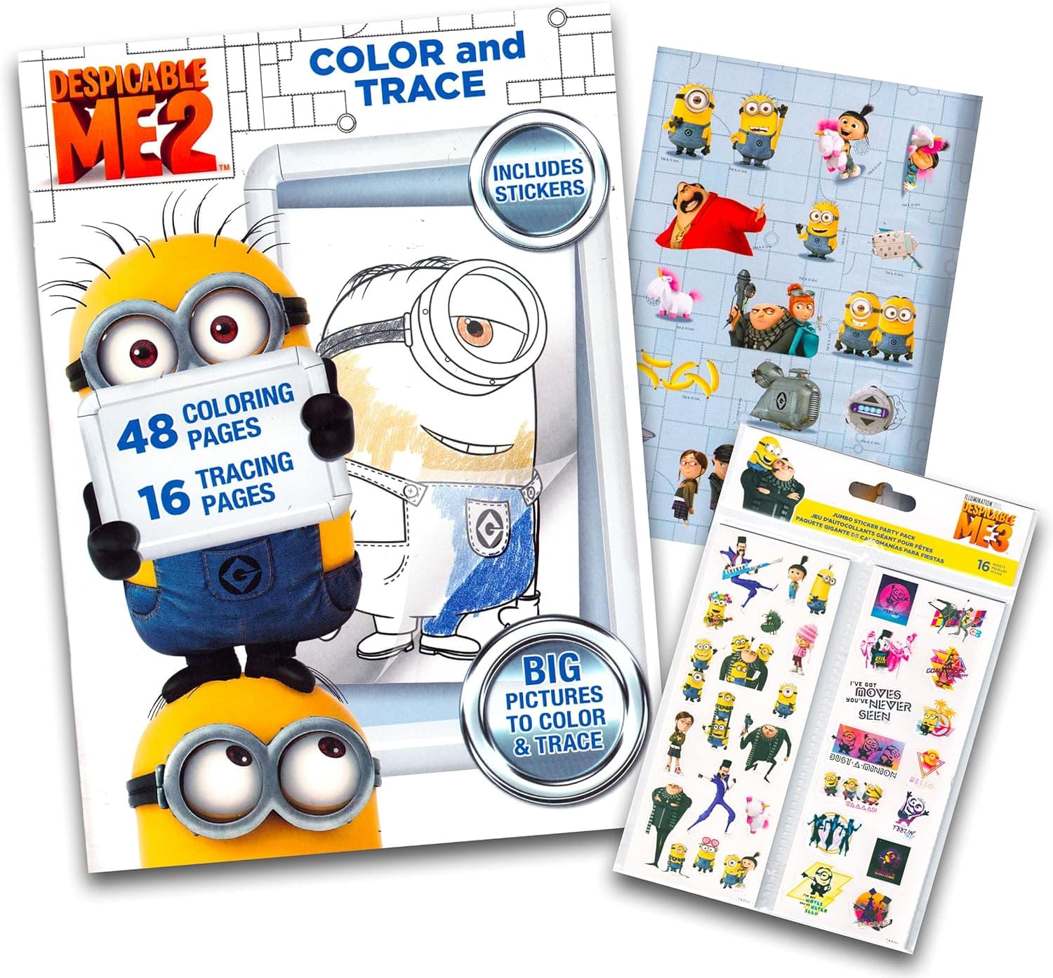 Despicable Me Minions Coloring Book with Stickers ~ over 200 Minions Stickers!