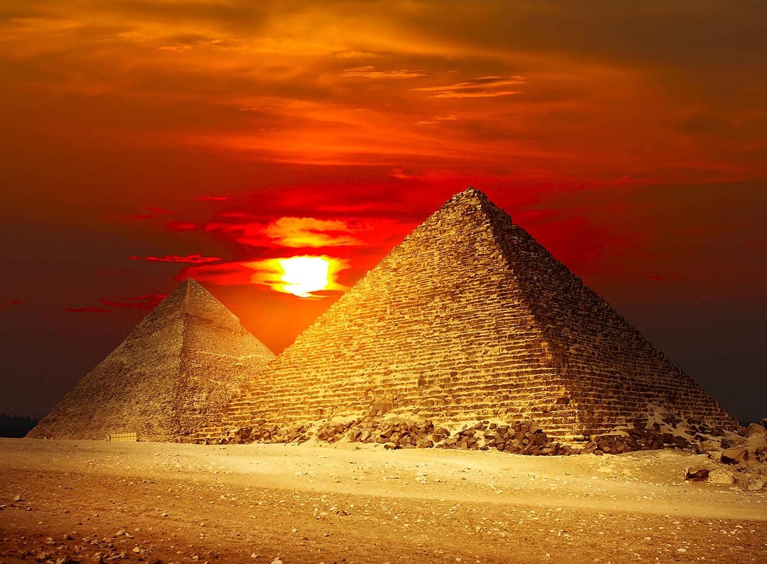 Adult Jigsaw Puzzle Egyptian Pyramids Giza Sunset 500-Pieces