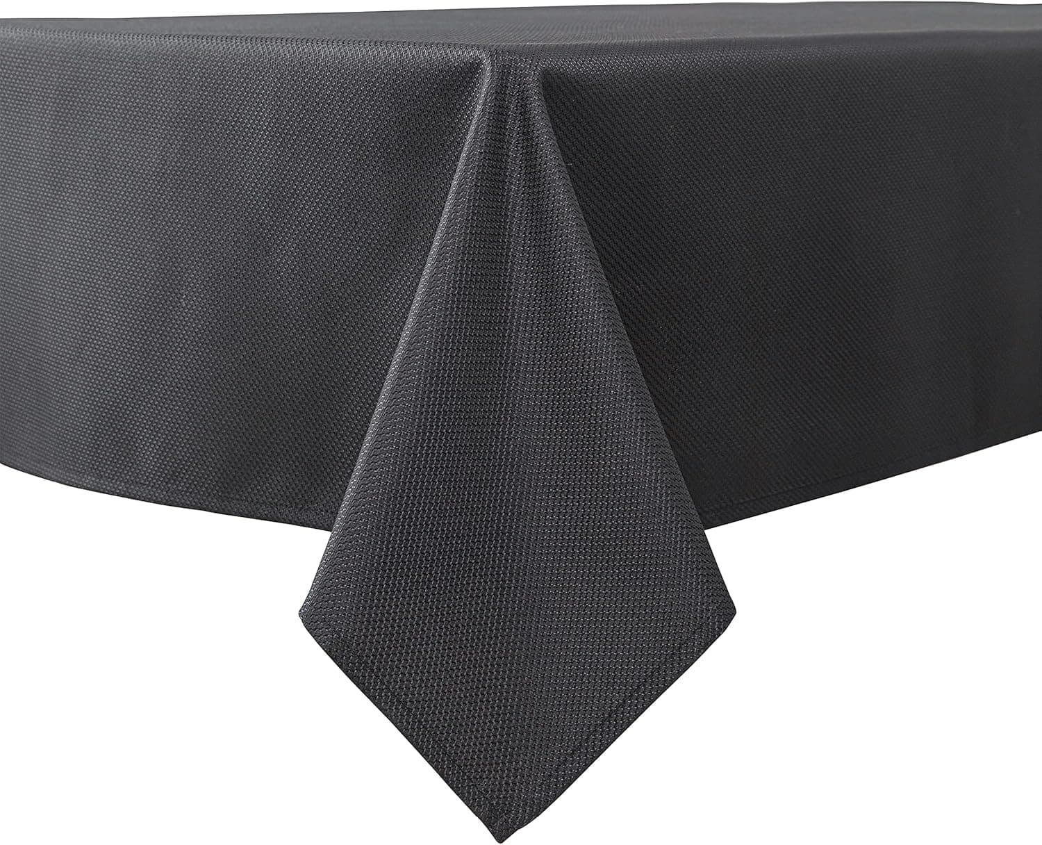 Biscaynebay Textured Fabric Tablecloths 70 X 70 Inches Square, Black Water Resistant Spill Proof Tablecloths for Dining, Kitchen, Wedding and Parties, Machine Washable