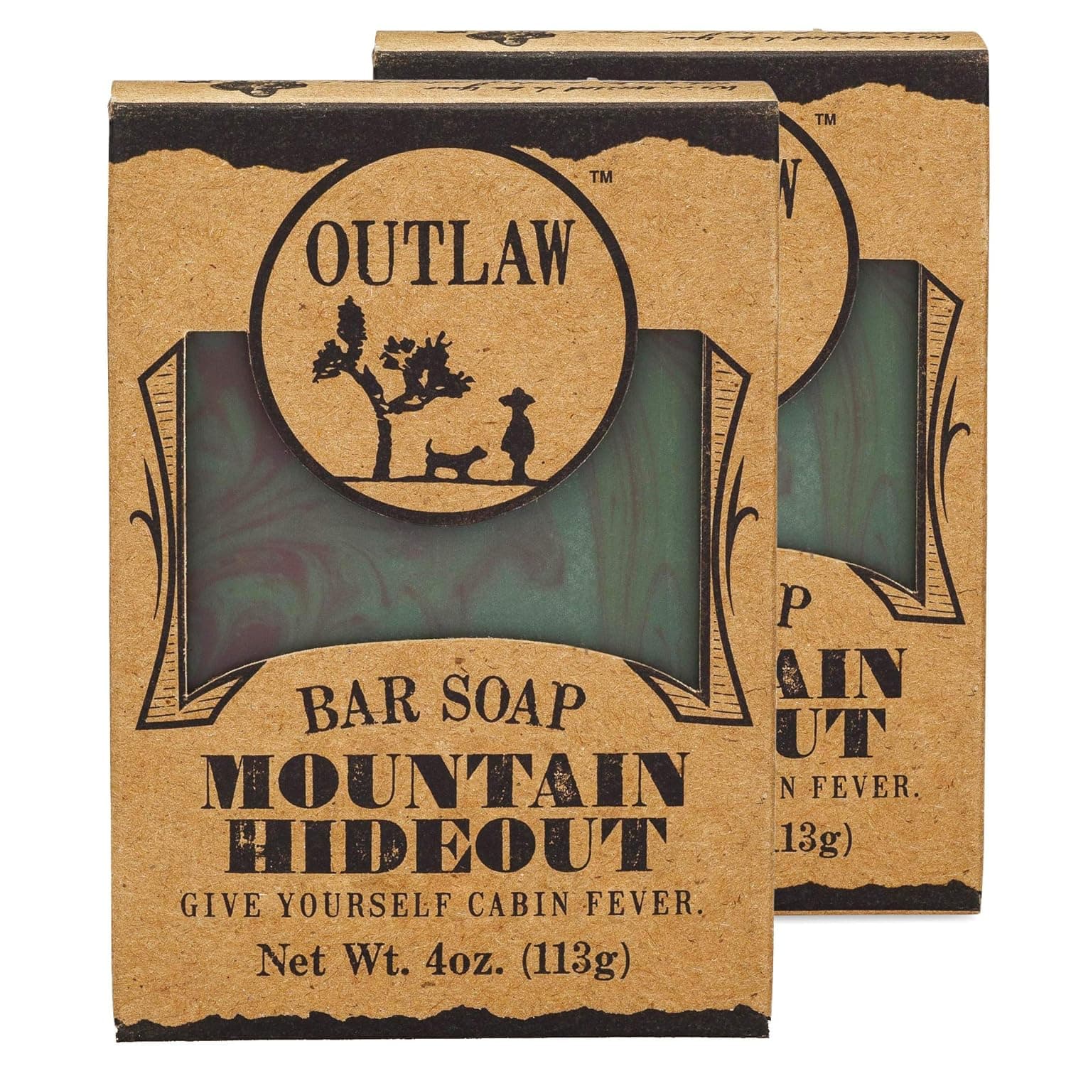 The Mountain Hideout Handmade Soap - In The Mountains, You're Free - Pine Forest, Damp Earth, and Campfire in the Breeze- Men's or Women's Bar Soap - 2 Pack - Outlaw