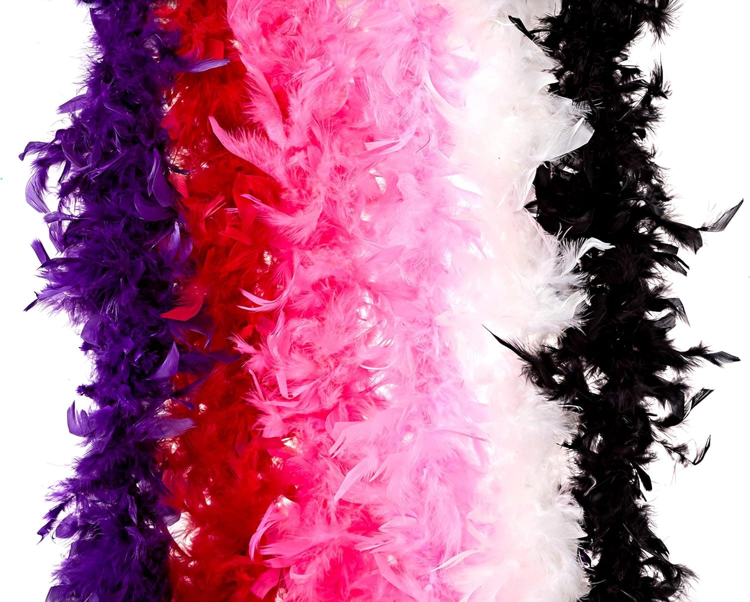 Bachelorette Party Feather Boas - 6 Pack of 6 Feet Long Boas with Feathers - Perfect for Costumes, Party Outfits, and Party Favors