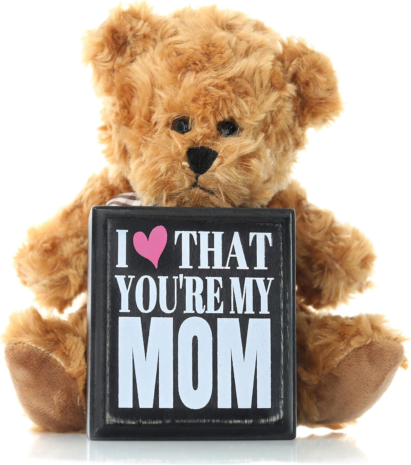 Mom Gifts from Daughter Son or Kids for Birthday Christmas Thank You Gift - Teddy Bear and Mom Plaque Best Present for Mother in Law Step Mom or First Mothers Day for New Moms