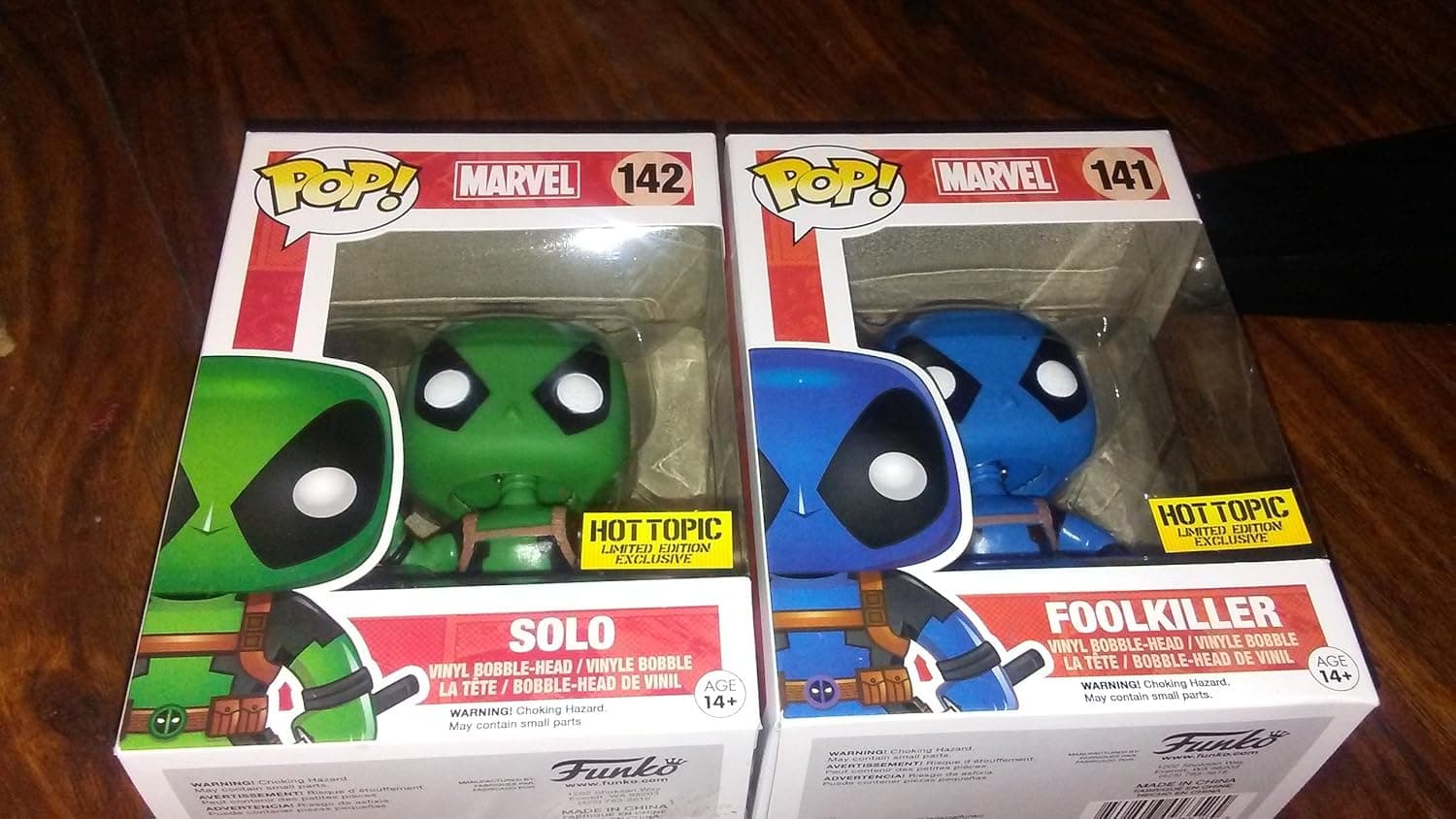 Funko POP Deadpool FoolKiller (Blue) / Solo (Green) HT Exclusive Mystery Figures Bundle