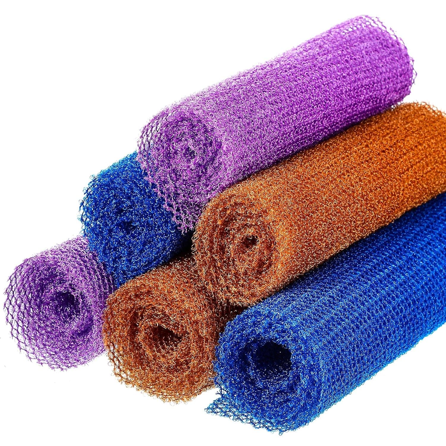 6 Pieces Net Bath Sponge Weave African Body Long Exfoliating Nets Porous Mesh Bath Sponge Exfoliating Shower Body Scrubber Back Scrubber Skin Smoother for Men Women Daily Use or Stocking Stuffer