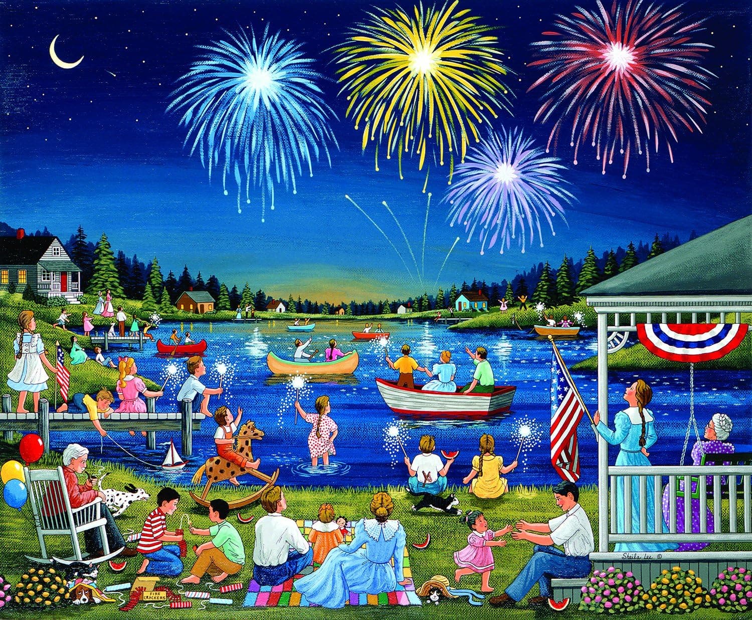 Lakeside on The Fourth of July 1000 Piece Jigsaw Puzzle by SunsOut